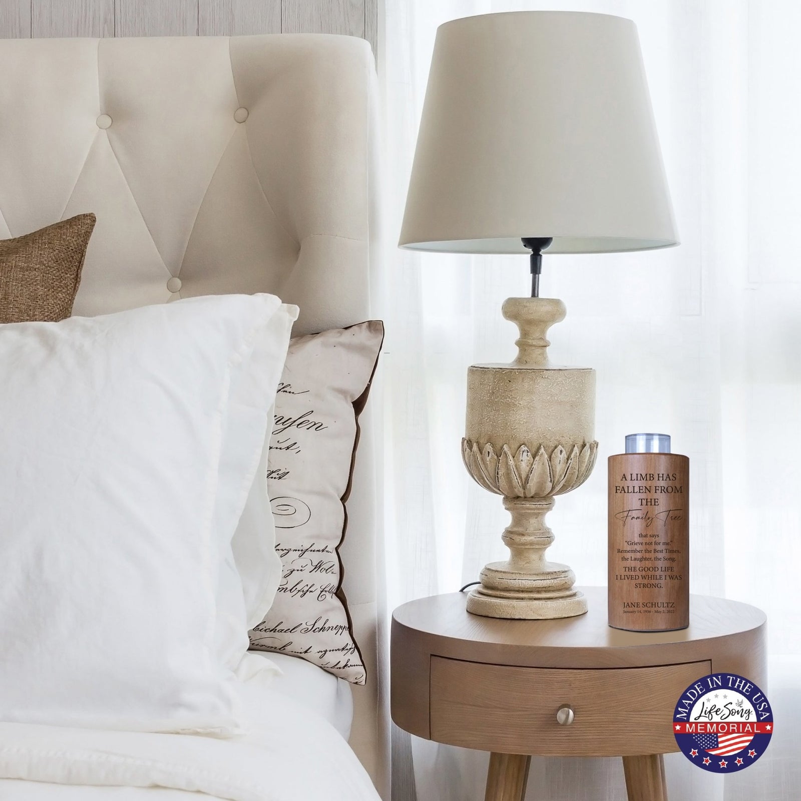 A Limb Has Fallen Custom-Engraved Memorial Round Single Votive Tealight Candle Holder For The Loss Of Loved One Sympathy Gift - LifeSong Milestones