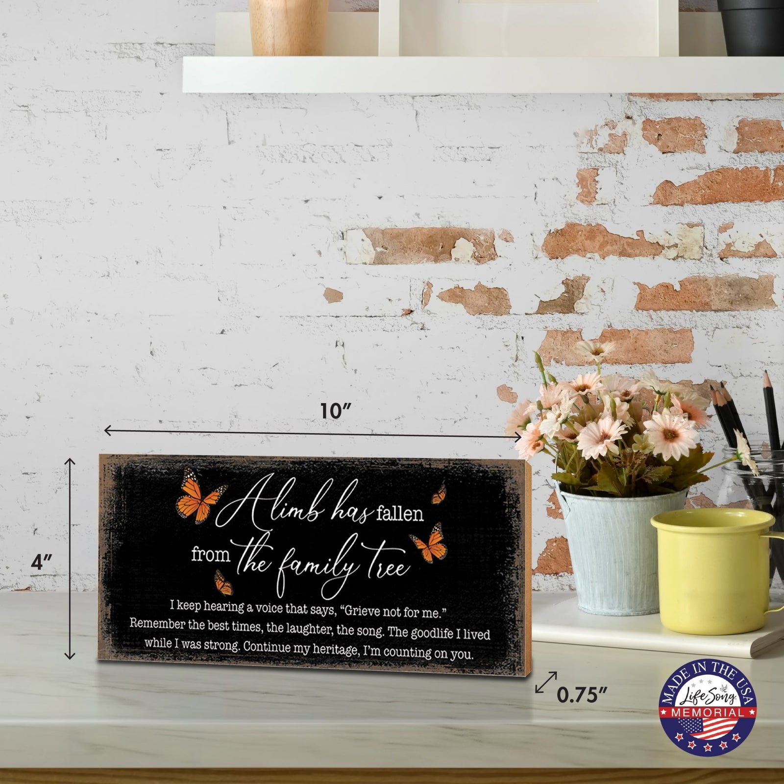 A Limb Has Fallen Laser-Engraved Wooden Memorial Wall Sign & Shelf Décor For The Loss Of Loved One Sympathy Gift - LifeSong Milestones