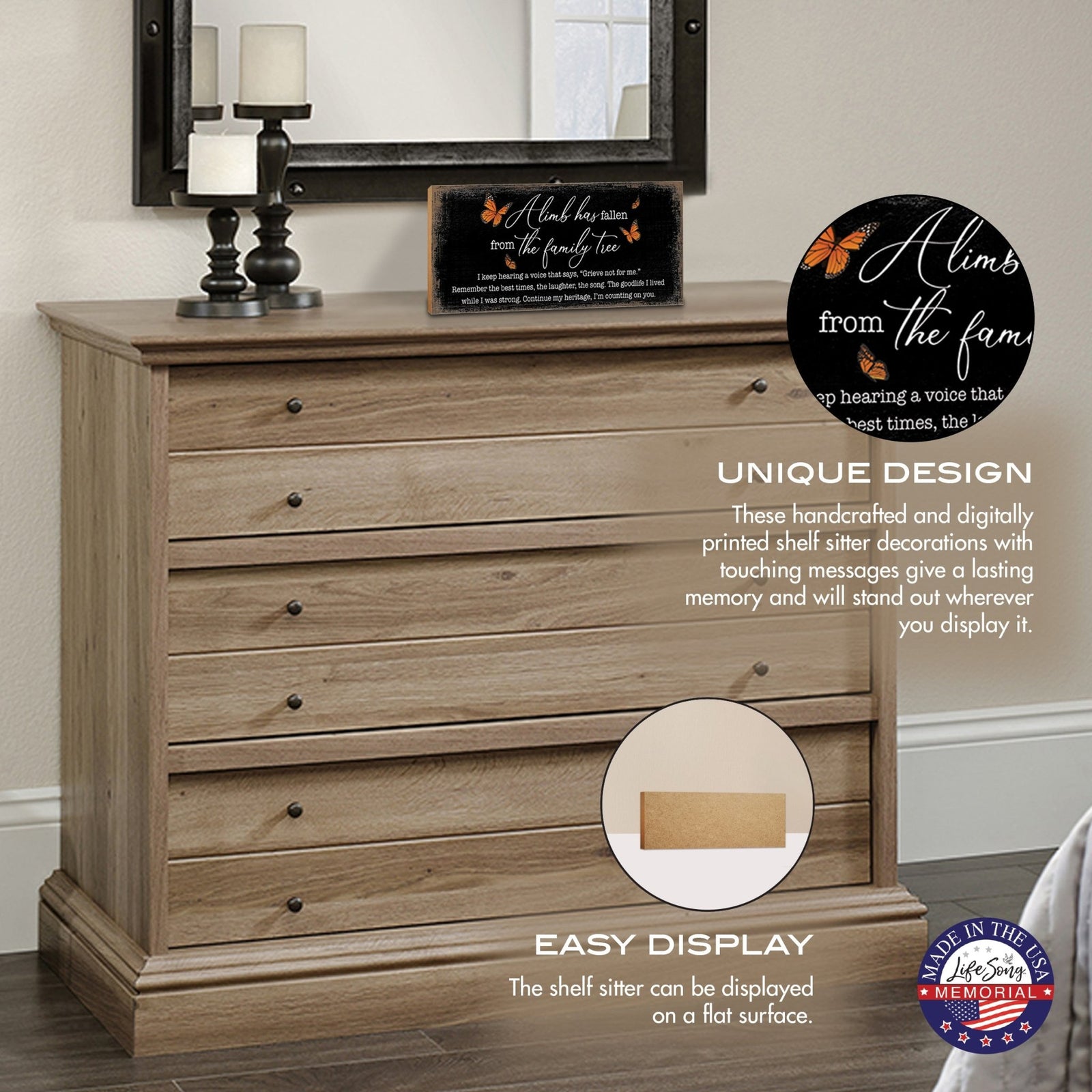 A Limb Has Fallen Laser-Engraved Wooden Memorial Wall Sign & Shelf Décor For The Loss Of Loved One Sympathy Gift - LifeSong Milestones
