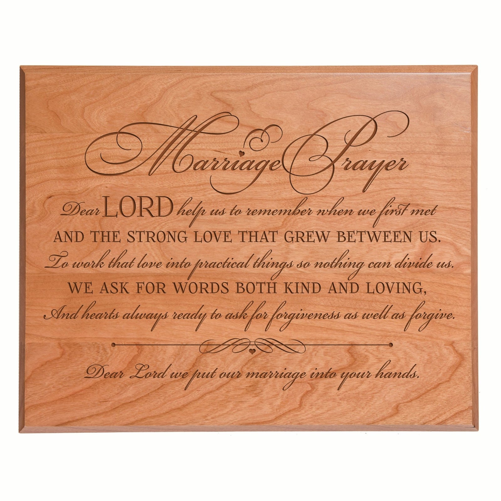 A Marriage Prayer Engraved 12x15 Plaque - Fancy Script - LifeSong Milestones