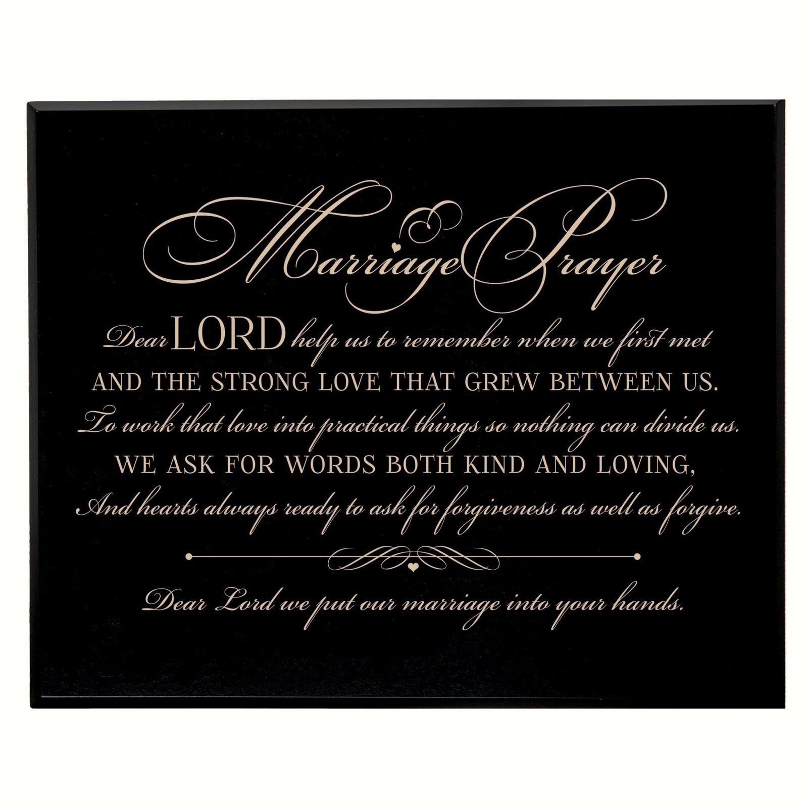 A Marriage Prayer Engraved 12x15 Plaque - Fancy Script - LifeSong Milestones