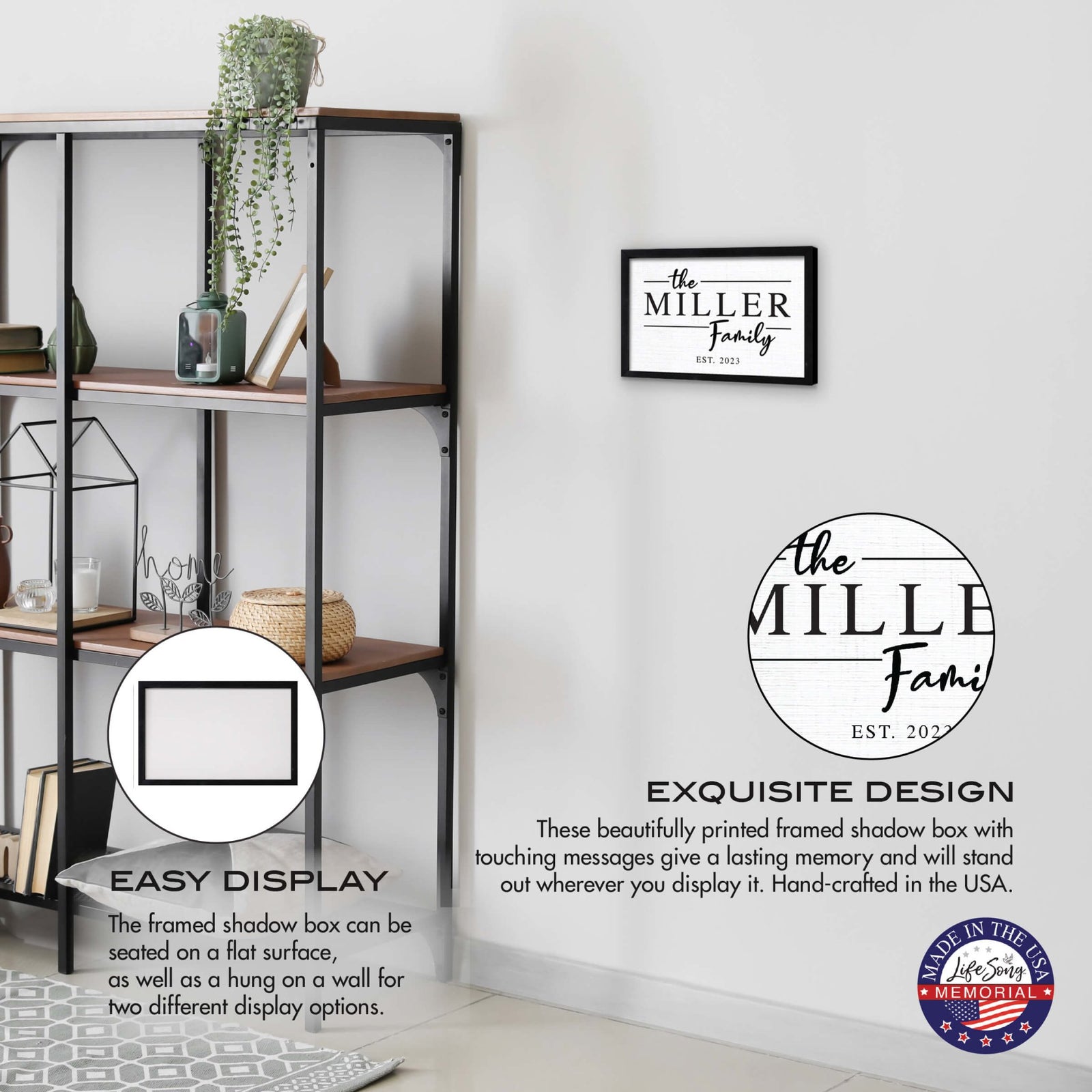 Add a Personal Touch to Your Family Home Décor with LifeSong Milestones Custom Framed Shadow Box - The Family Miller - LifeSong Milestones