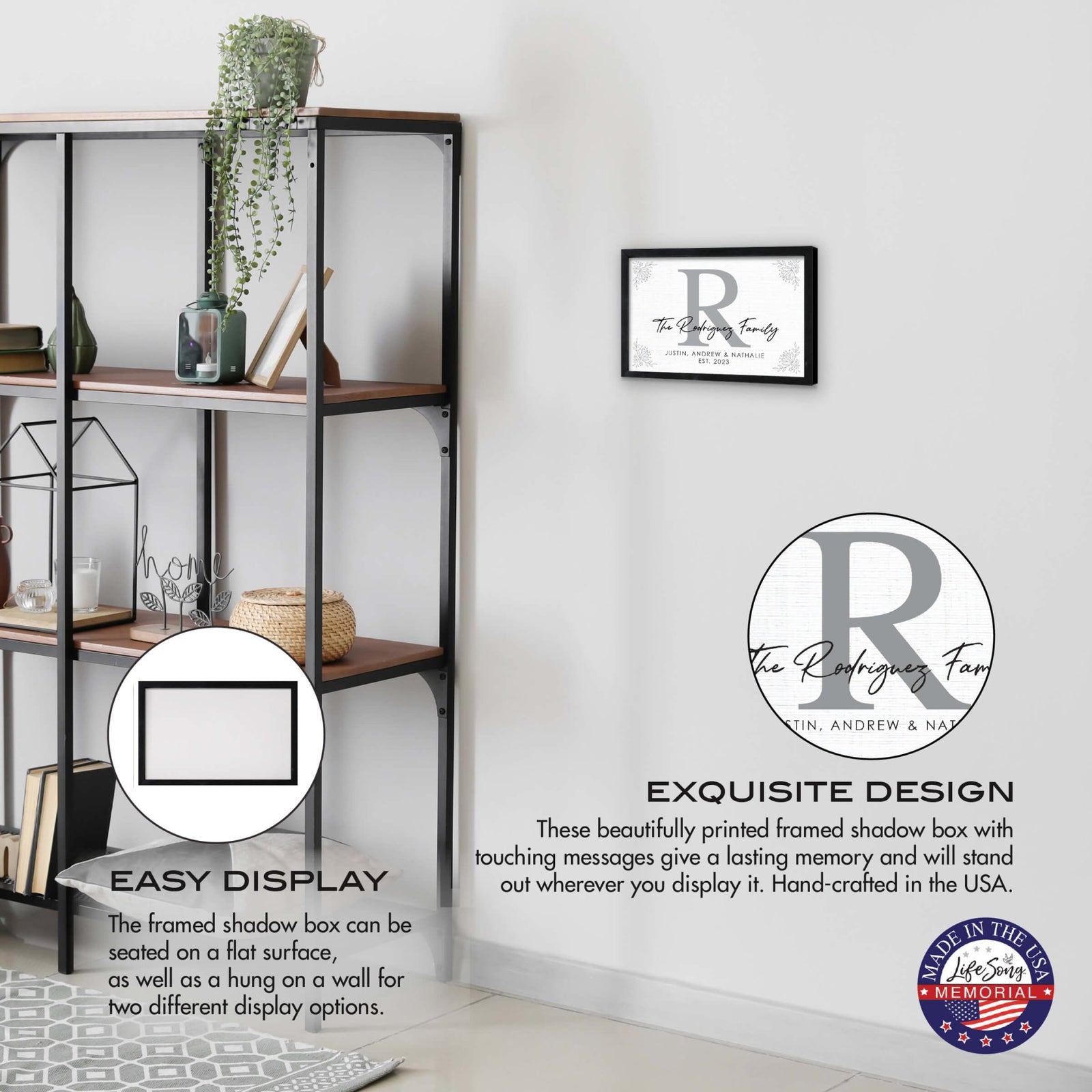 Add a Personal Touch to Your Family Home Décor with LifeSong Milestones Custom Framed Shadow Box - The Rodriguez Family - LifeSong Milestones