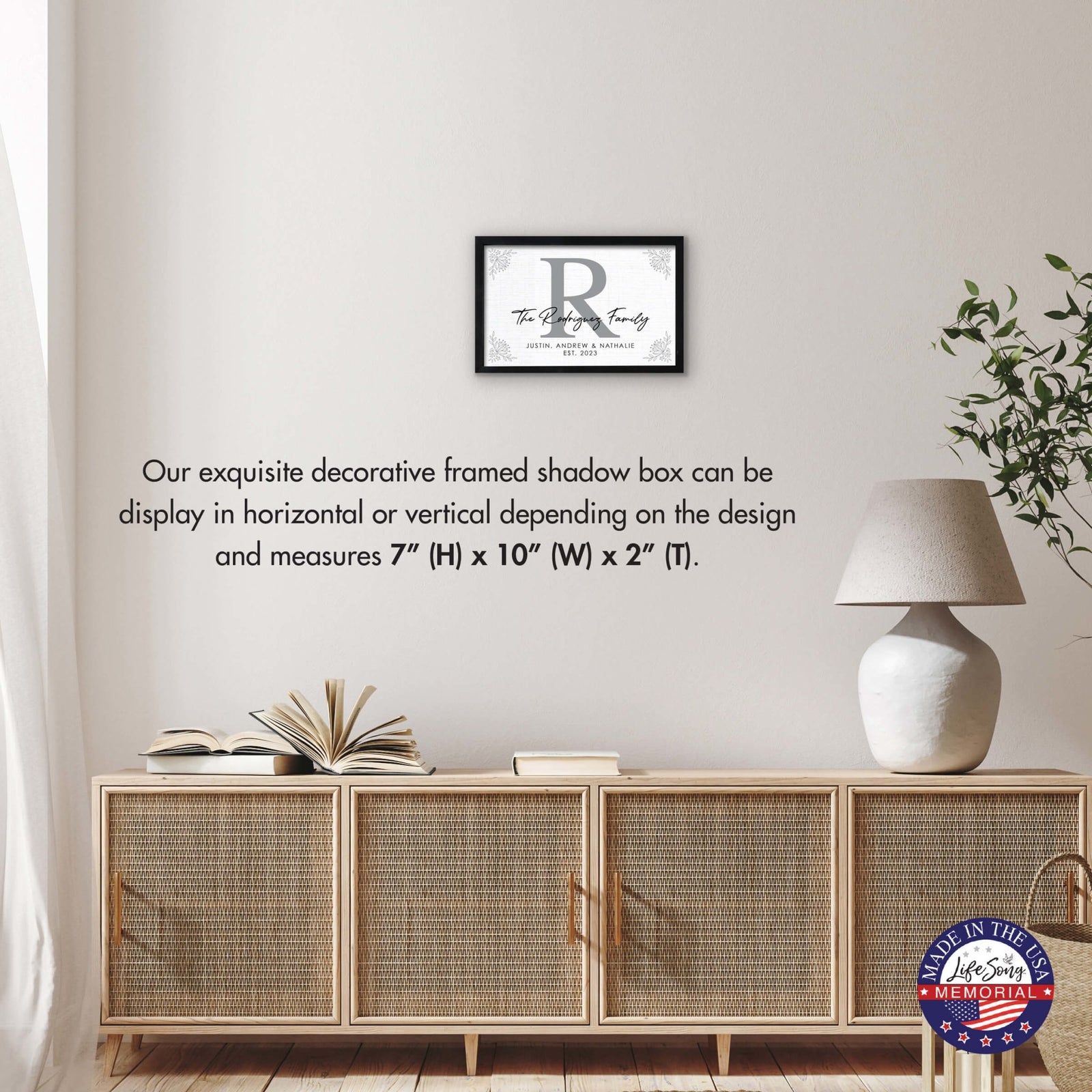 Customized Home Décor Framed Shadow Box With Family Name - The Rodriguez Family