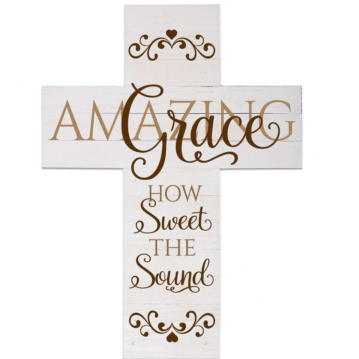 Amazing Grace How Sweet The Sound Large Wall Cross 14&quot;x19&quot; - LifeSong Milestones