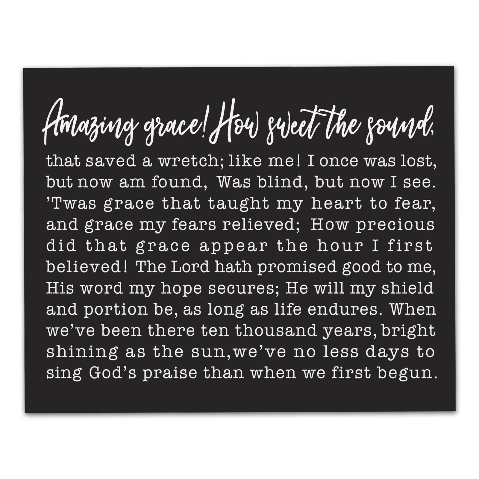 Amazing Grace Lyrics Wall Decor Plaque - LifeSong Milestones