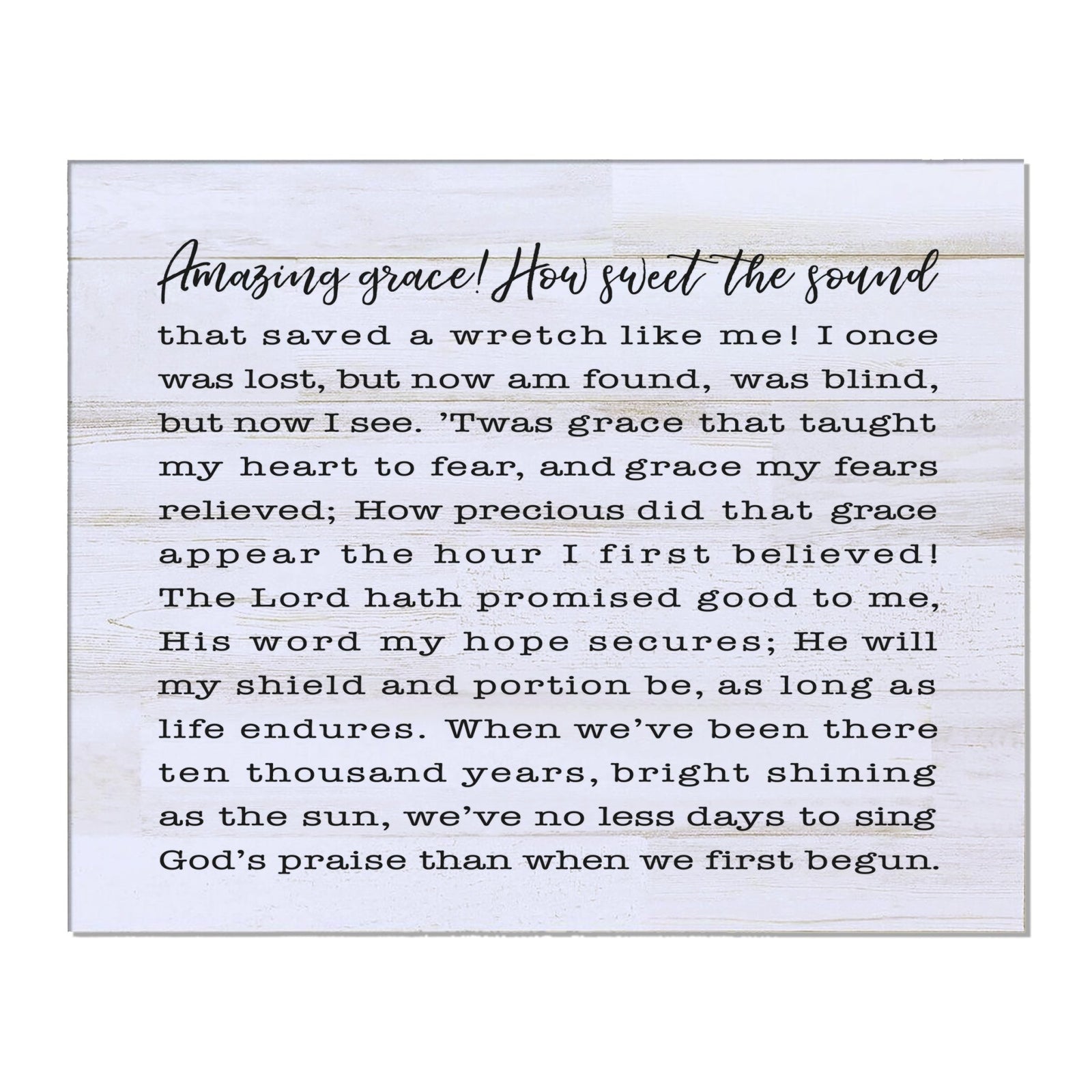 Amazing Grace Music Lyrics Wall Art - 8x10 Decorative Plaque - LifeSong Milestones