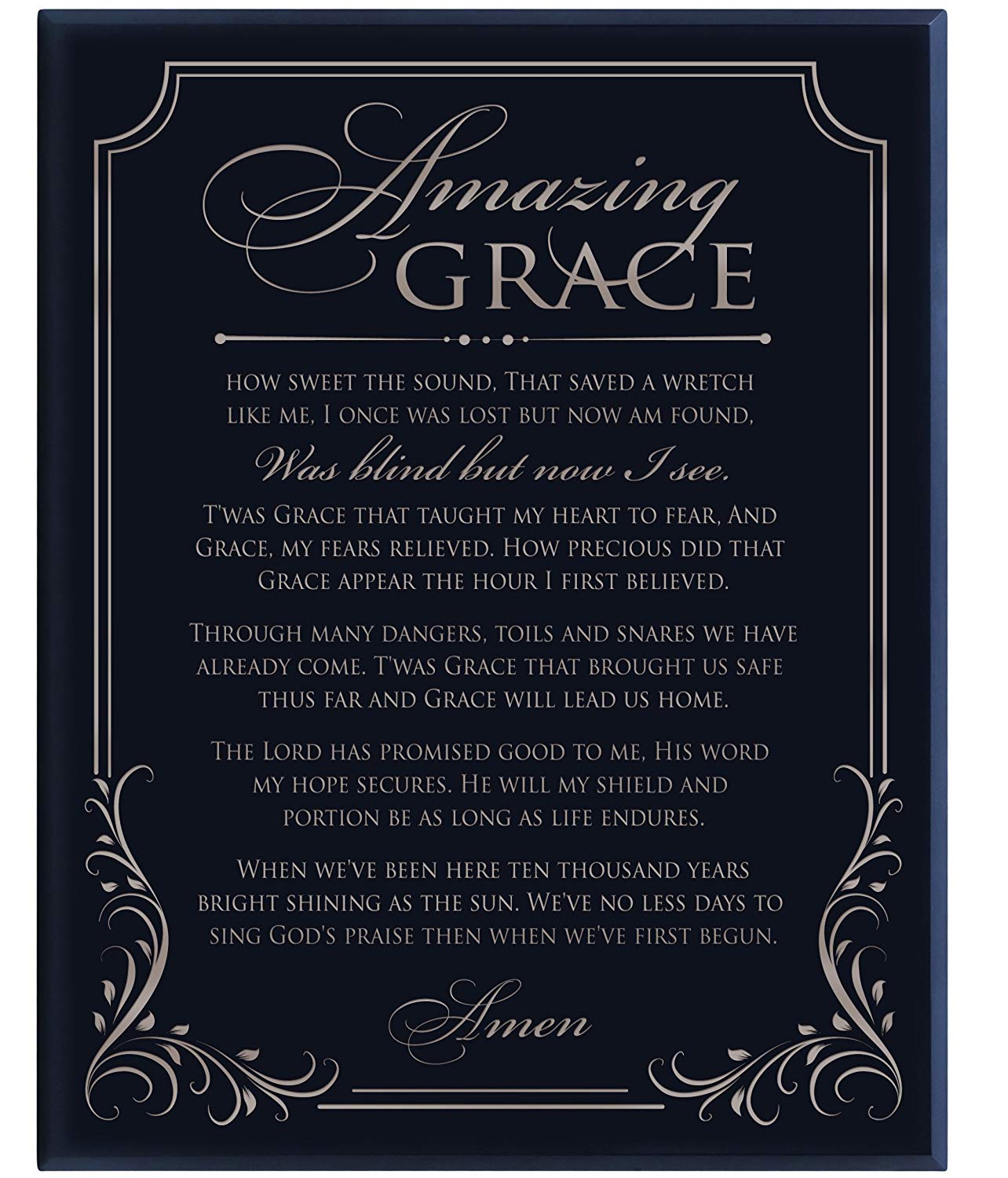 Amazing Grace solid wood wall plaque wedding gift Idea for couple - LifeSong Milestones