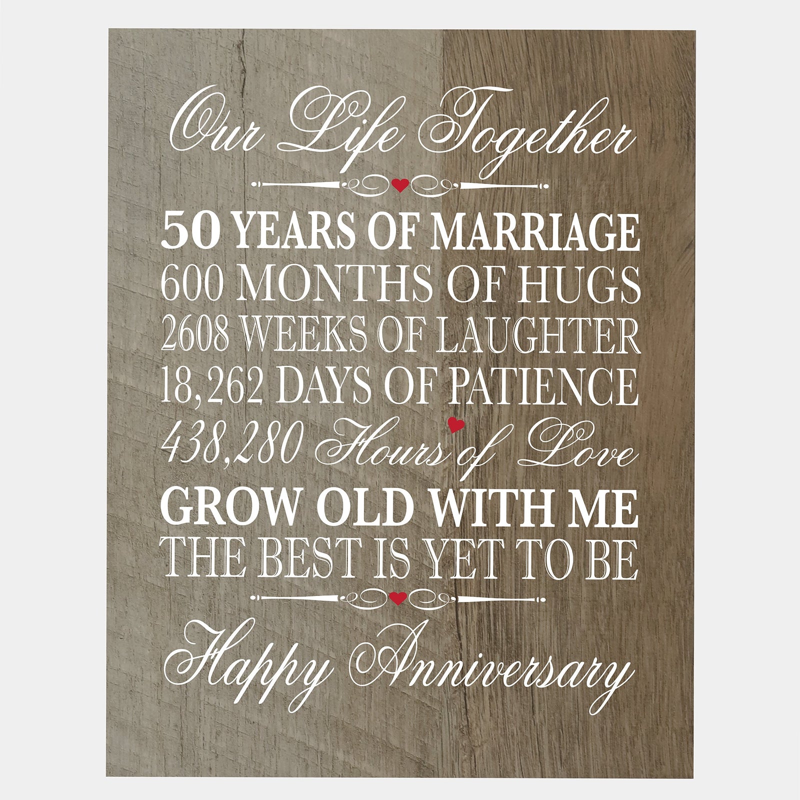 Anniversary Barnwood Wall Plaque - Our Life Together - LifeSong Milestones