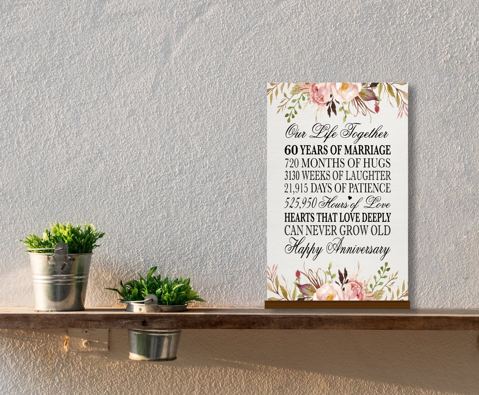 LifeSong Milestones 60th Anniversary Wall Plaque for Couples