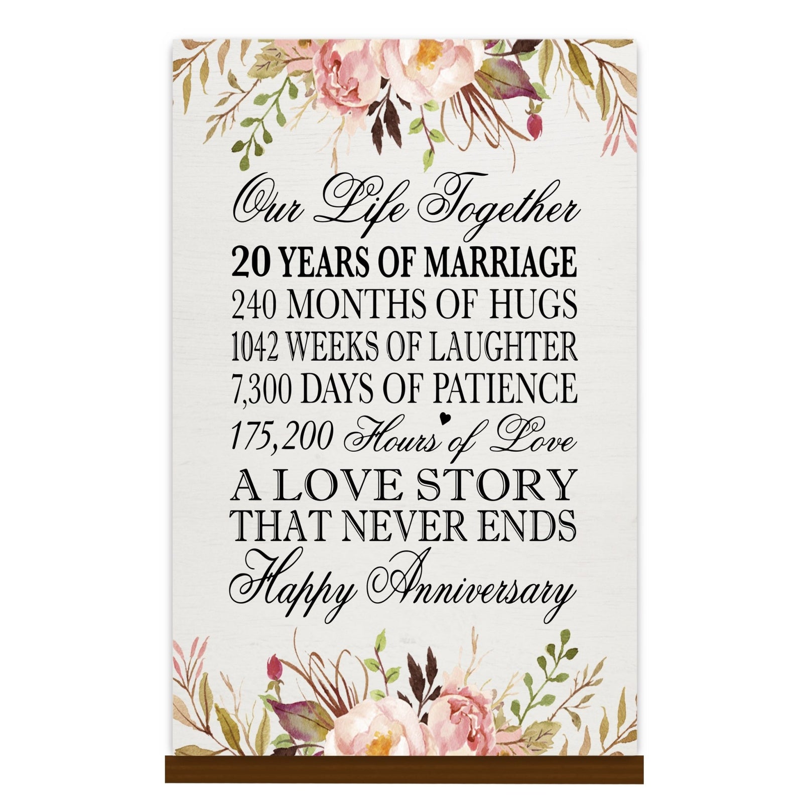 Anniversary Floral Sign with Stand - LifeSong Milestones