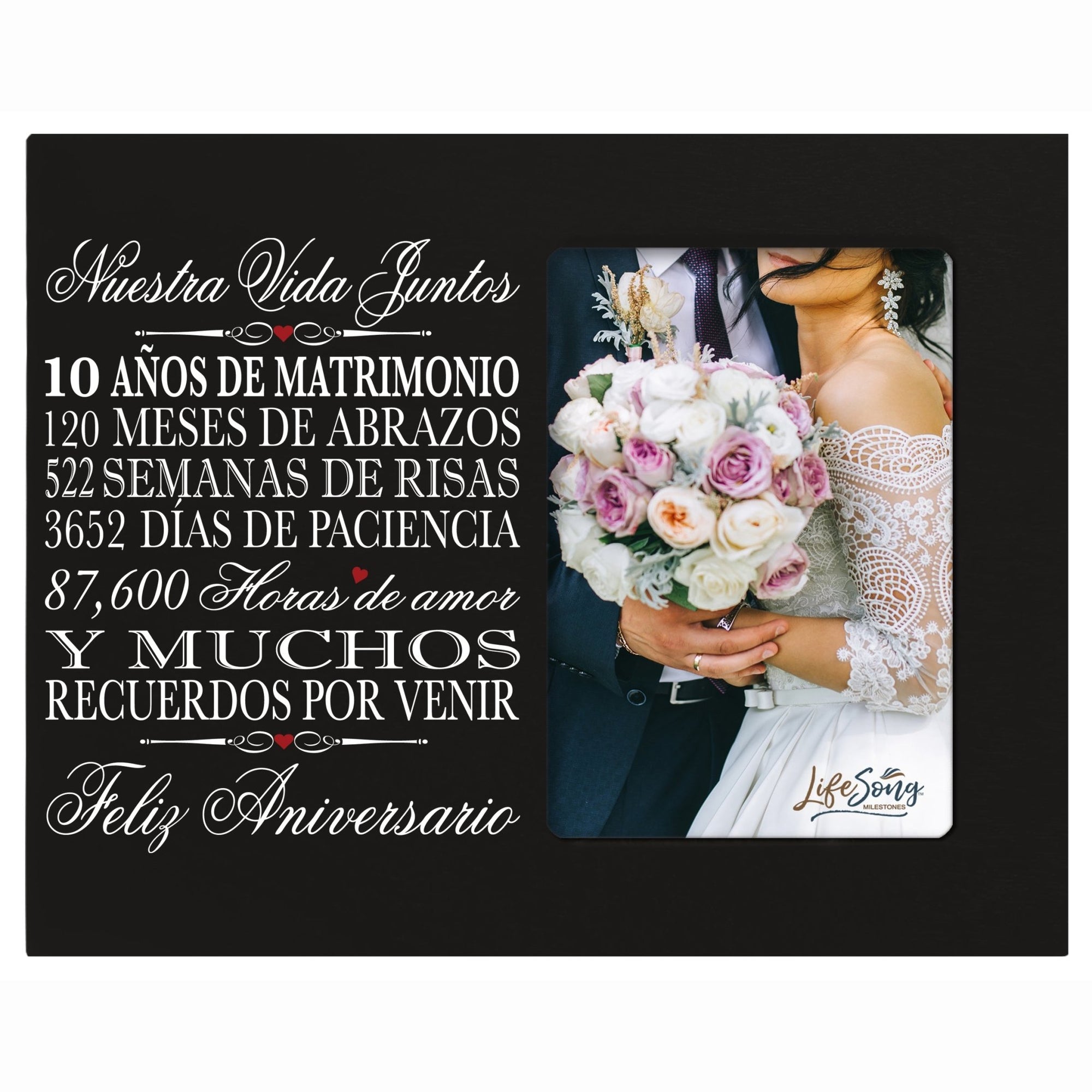 Lifesong Milestones Couples 10th Wedding Anniversary Spanish Picture Frame Gift Ideas