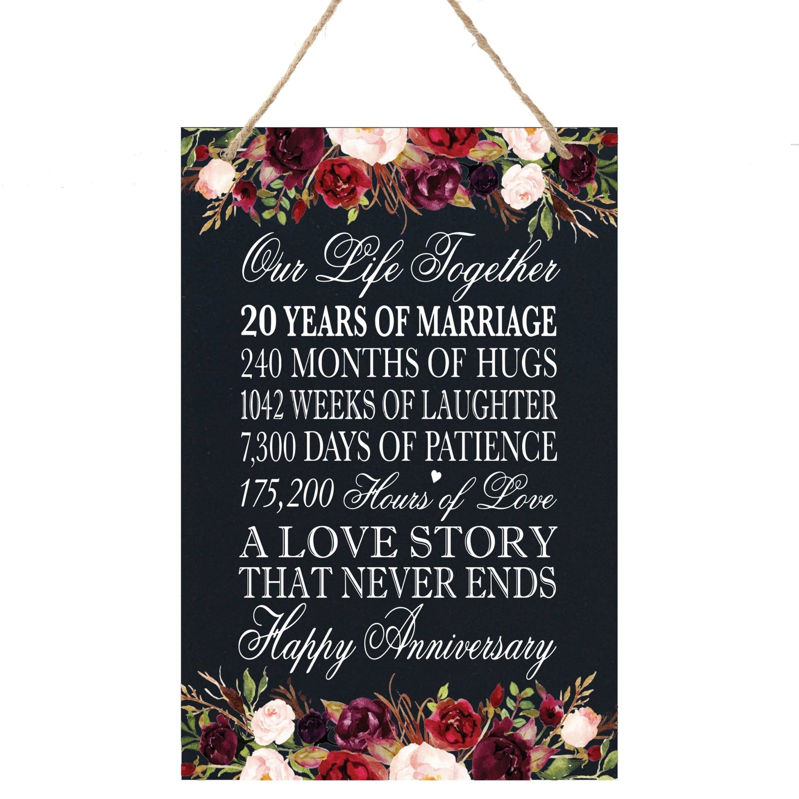 Anniversary Sign with Rope for Hanging - LifeSong Milestones