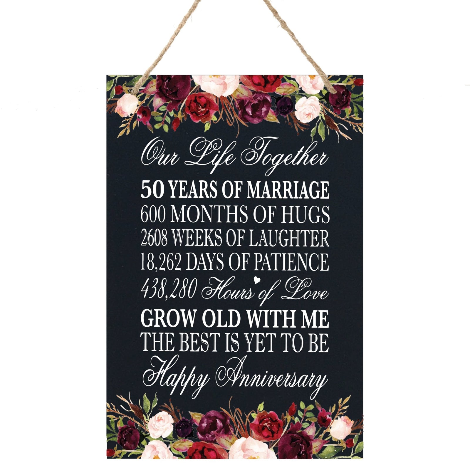 Anniversary Sign with Rope for Hanging - LifeSong Milestones