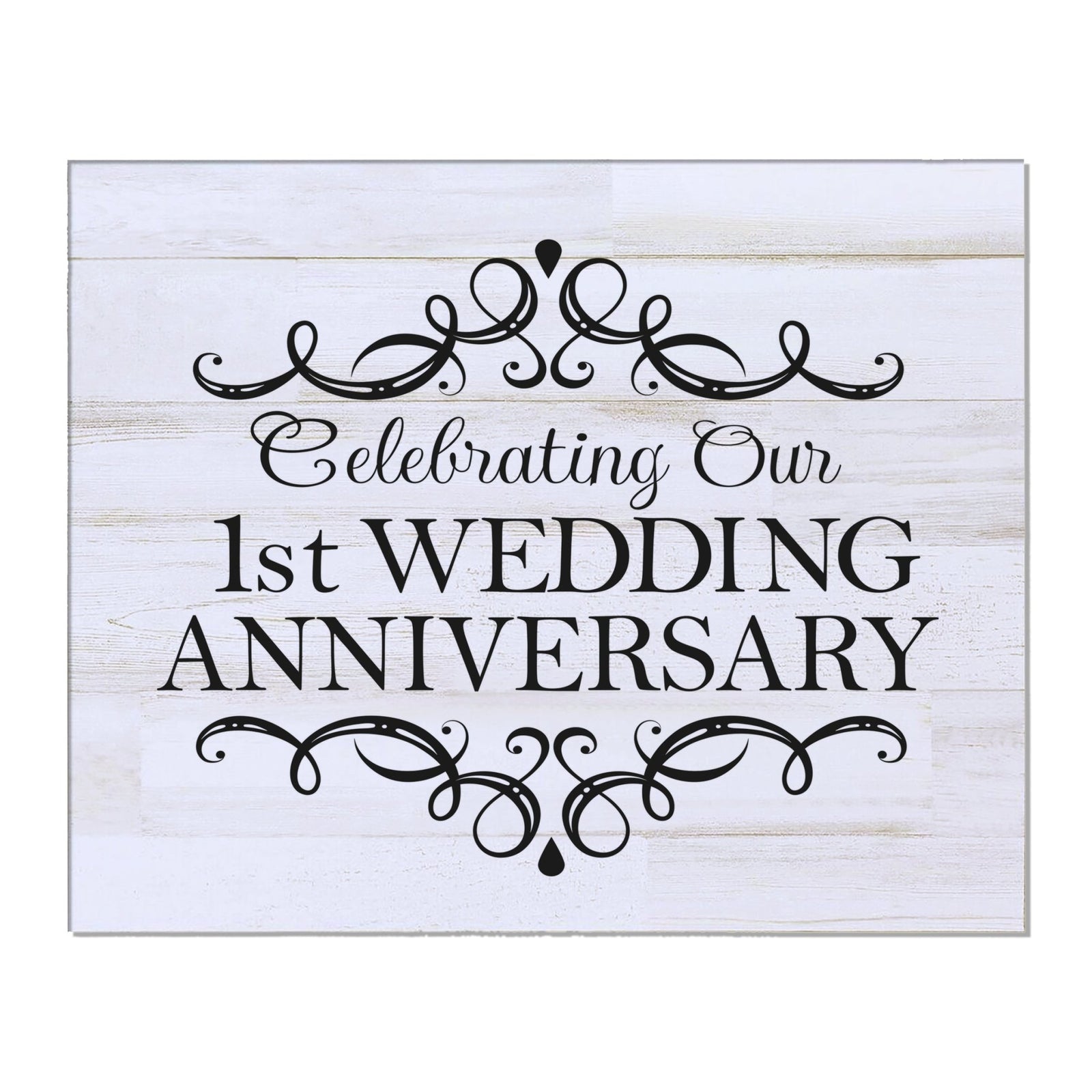 Anniversary White Distressed Wall Plaque - LifeSong Milestones