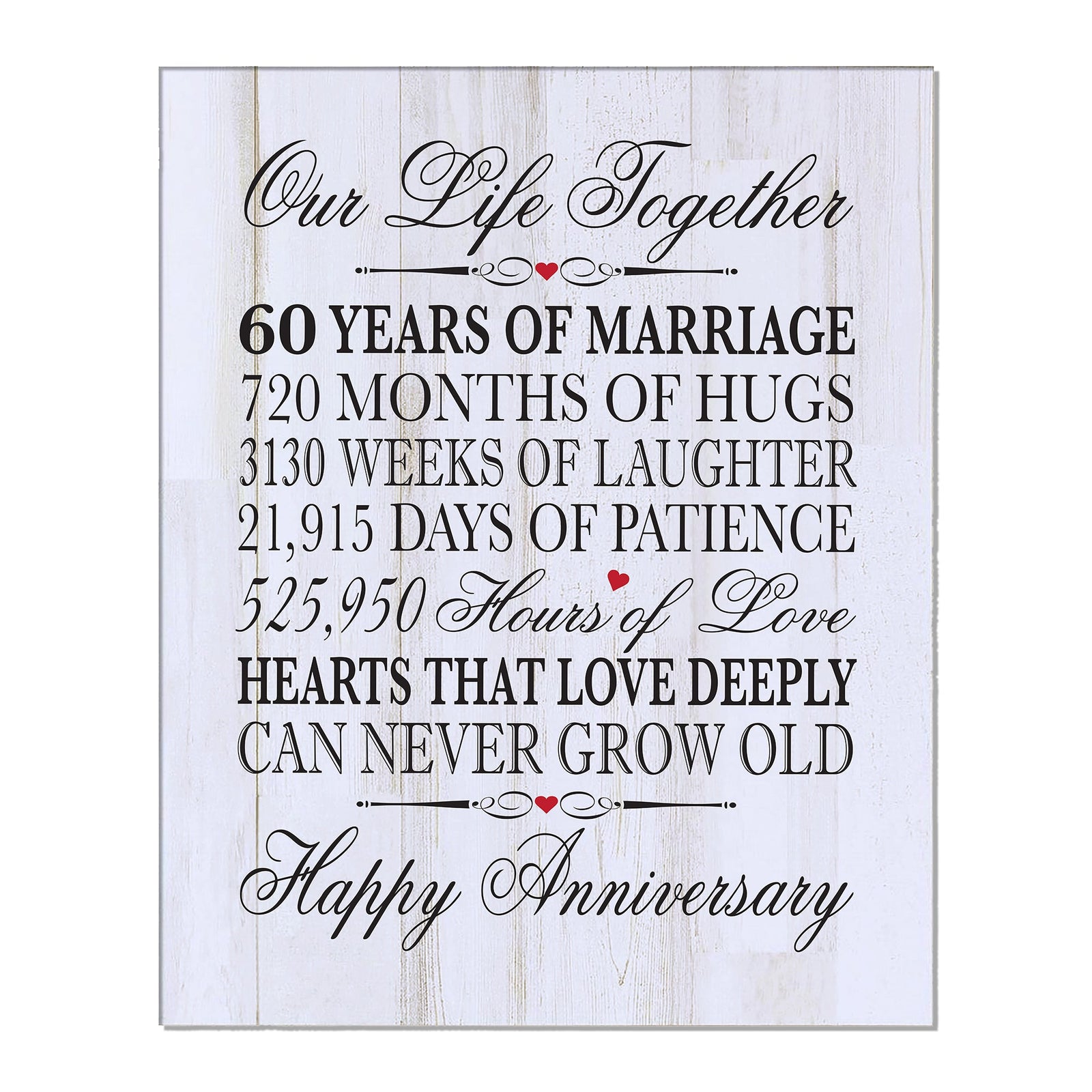 Anniversary White Distressed Wall Plaque - Our Life Together - LifeSong Milestones