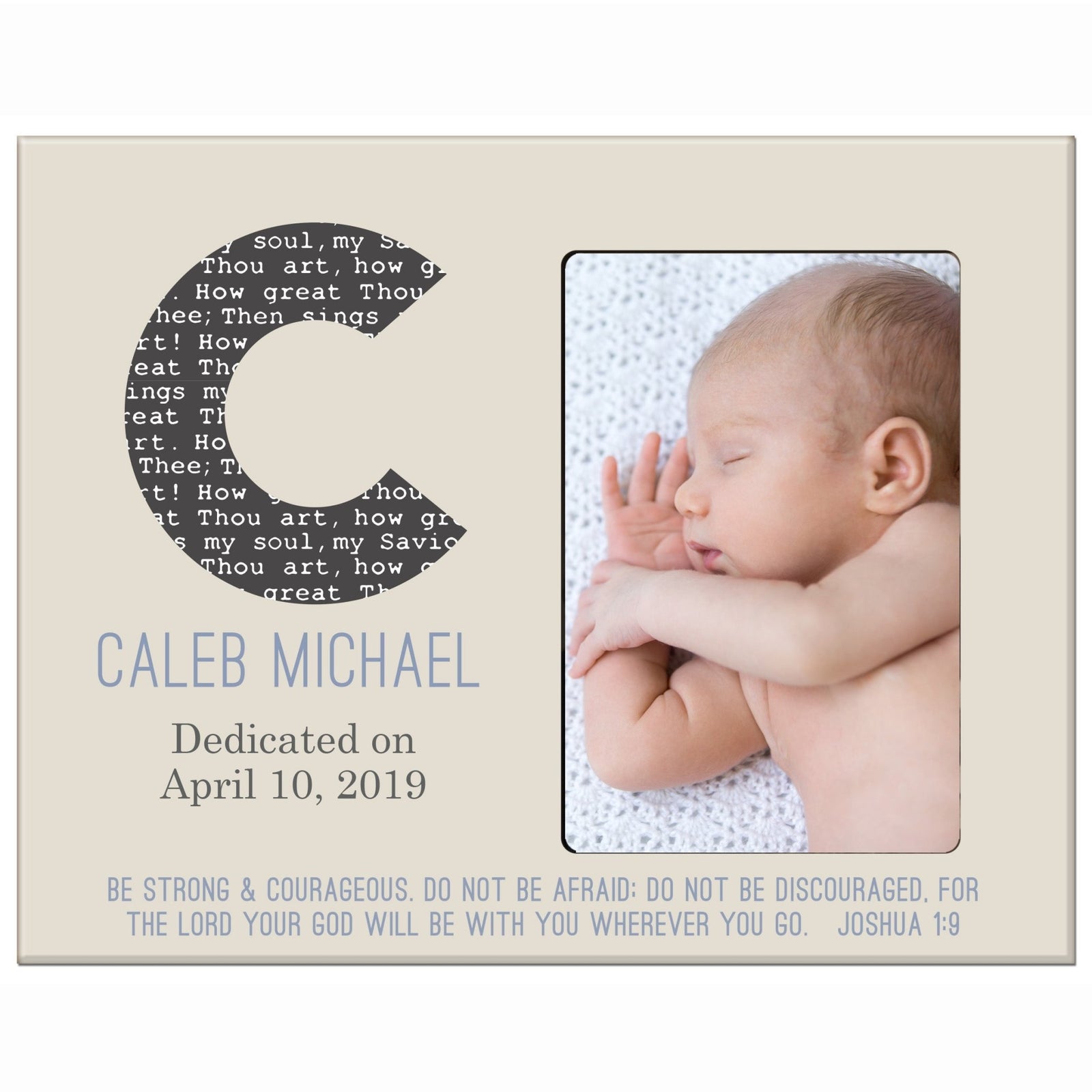 Baby Birth Announcement Photo Frame For Boys and Girls Be Strong - LifeSong Milestones