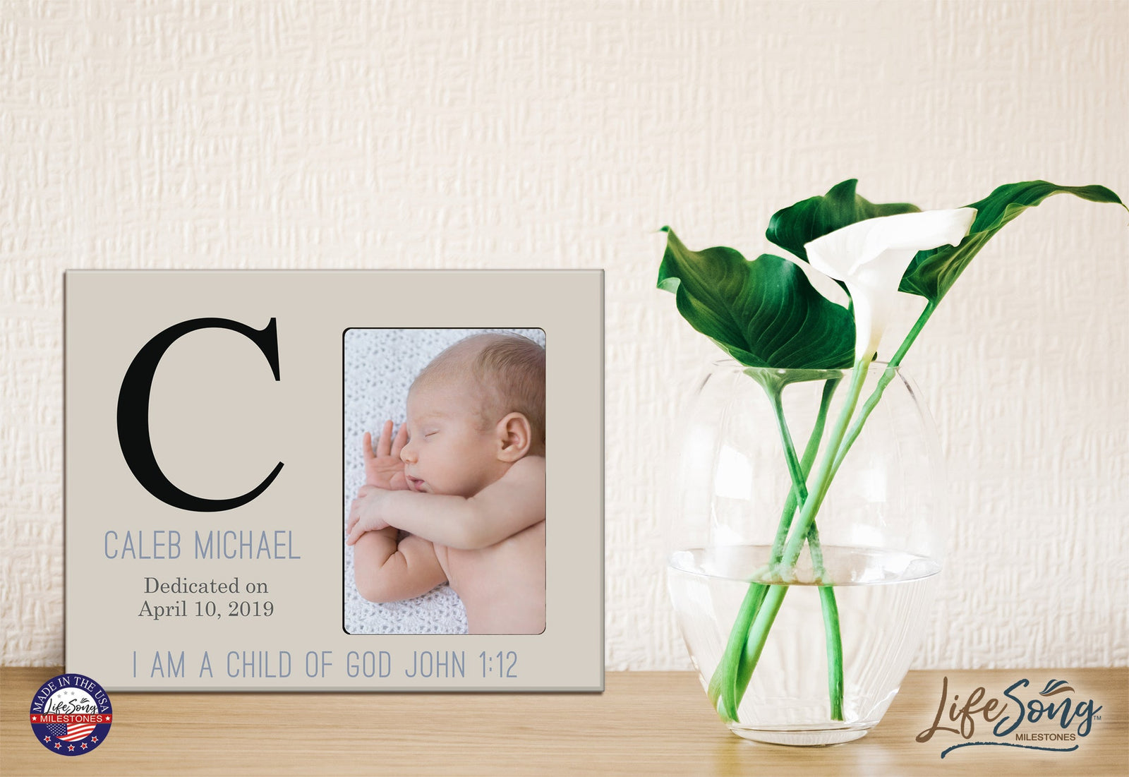 Baby Birth Announcement Photo Frame For Boys and Girls Child of God - LifeSong Milestones