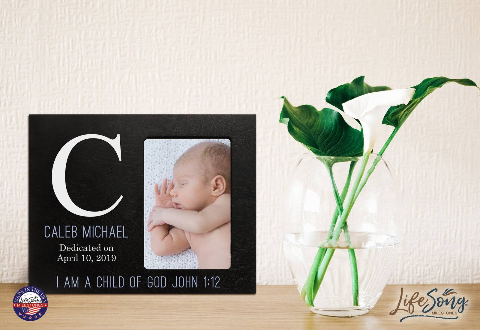Baby Birth Announcement Photo Frame For Boys and Girls Child of God - LifeSong Milestones