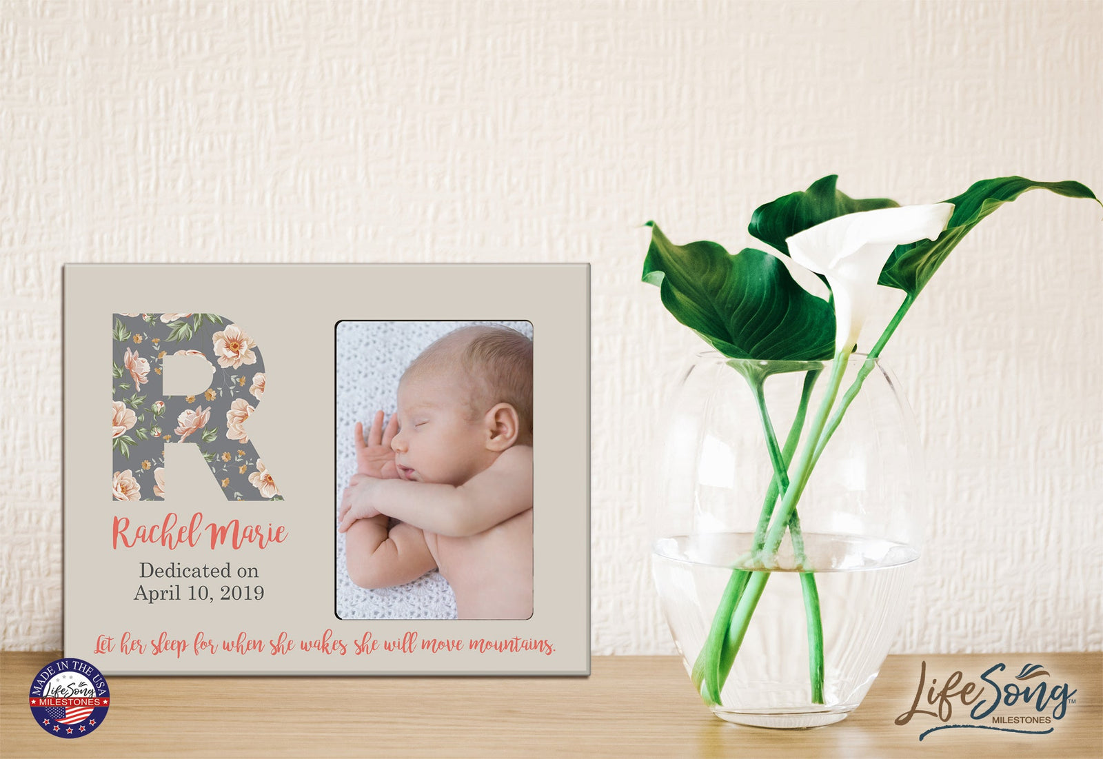 Baby Birth Announcement Photo Frame For Boys and Girls Let Sleep - LifeSong Milestones