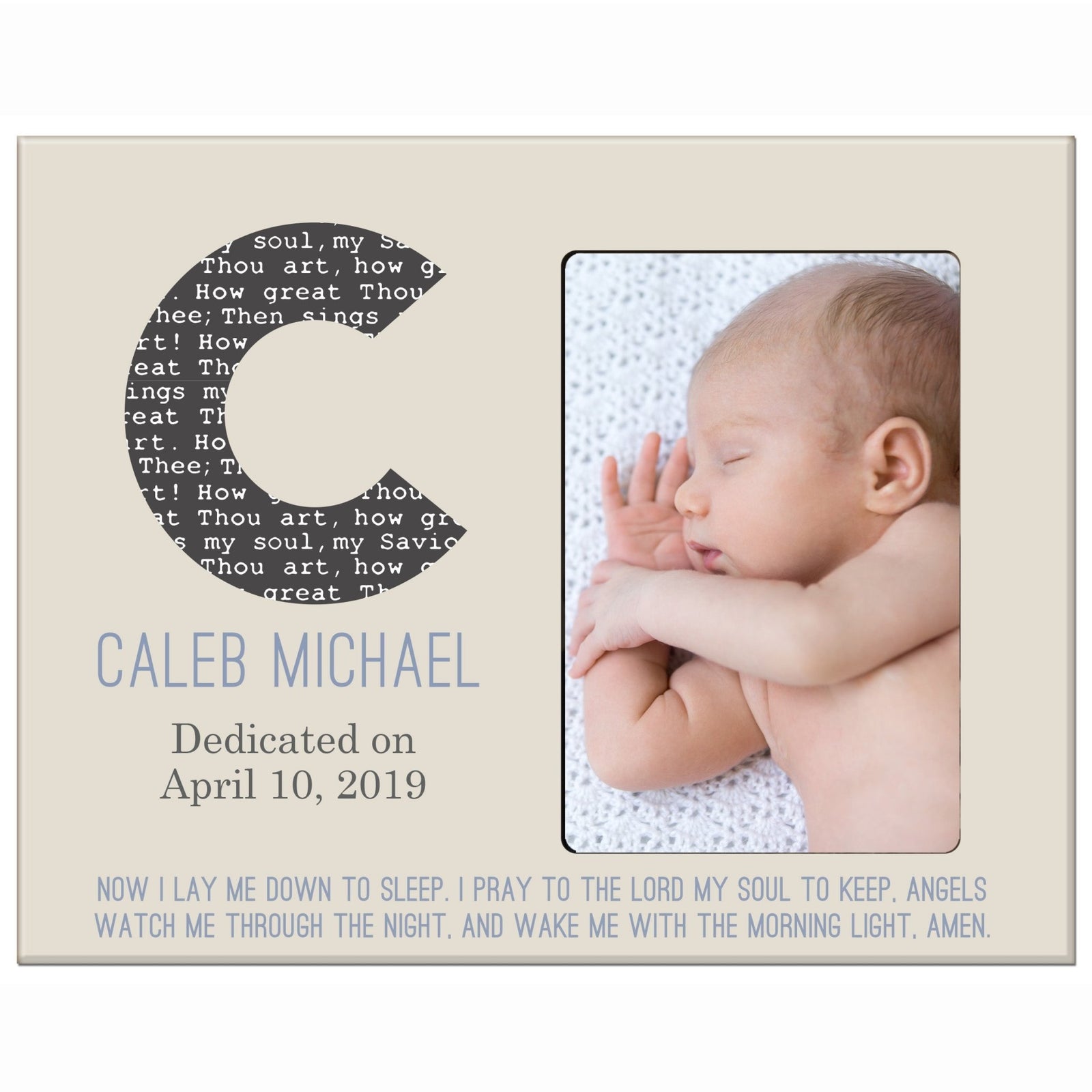 Baby Birth Announcement Photo Frame For Boys and Girls Prayer - LifeSong Milestones