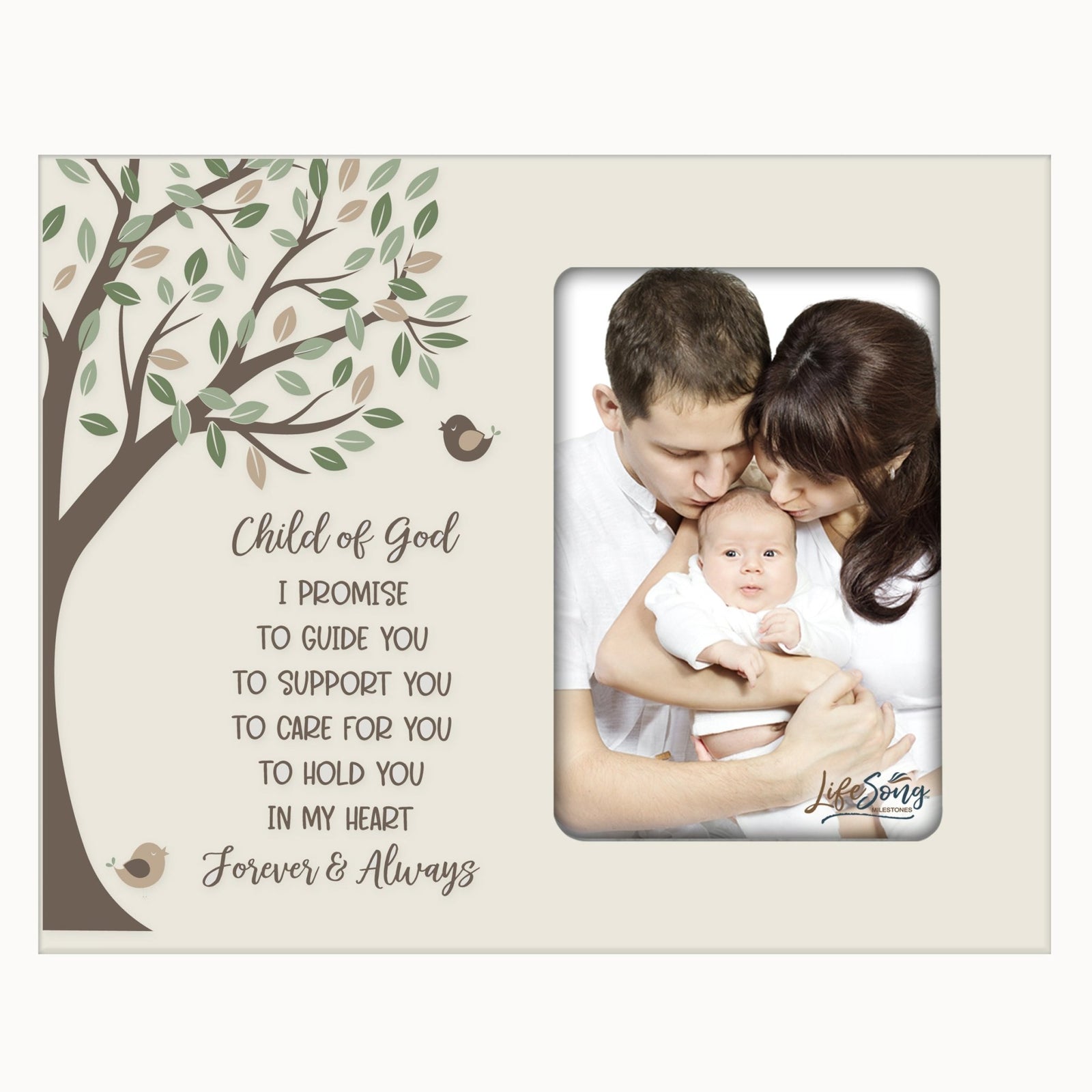 Baptism Baby Dedication Photo Frame Gift For Newborn - Child of God - LifeSong Milestones