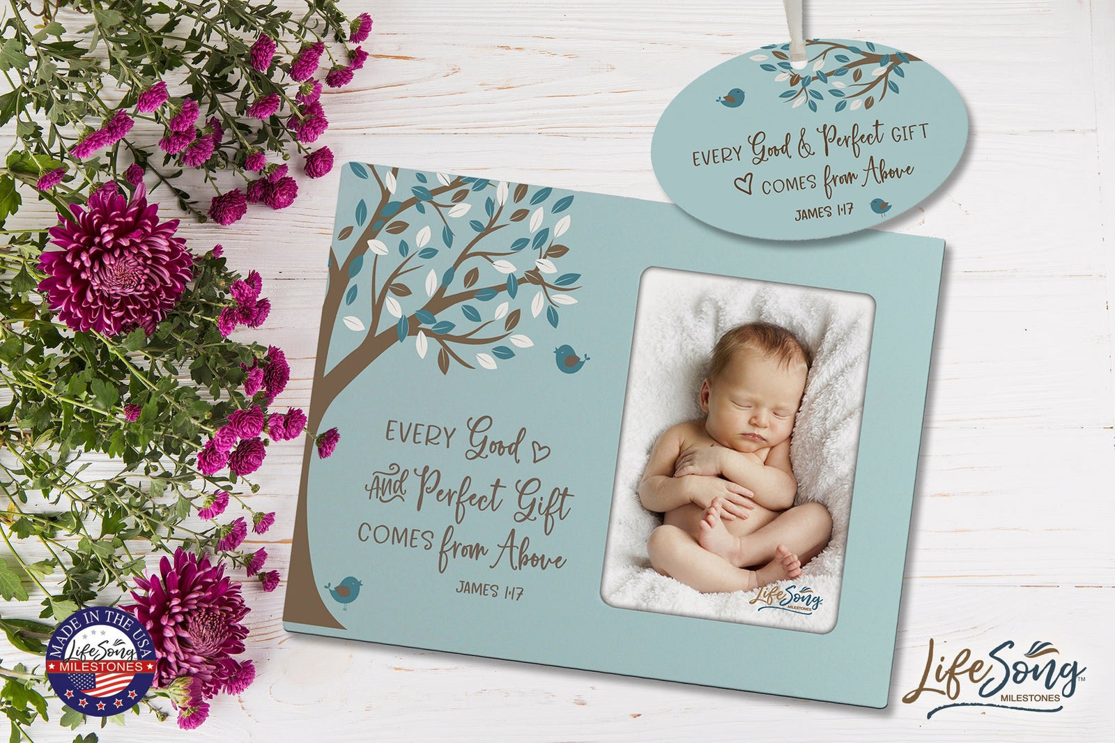 Baptism Picture Frame and Ornament Bundle - Every Good - LifeSong Milestones