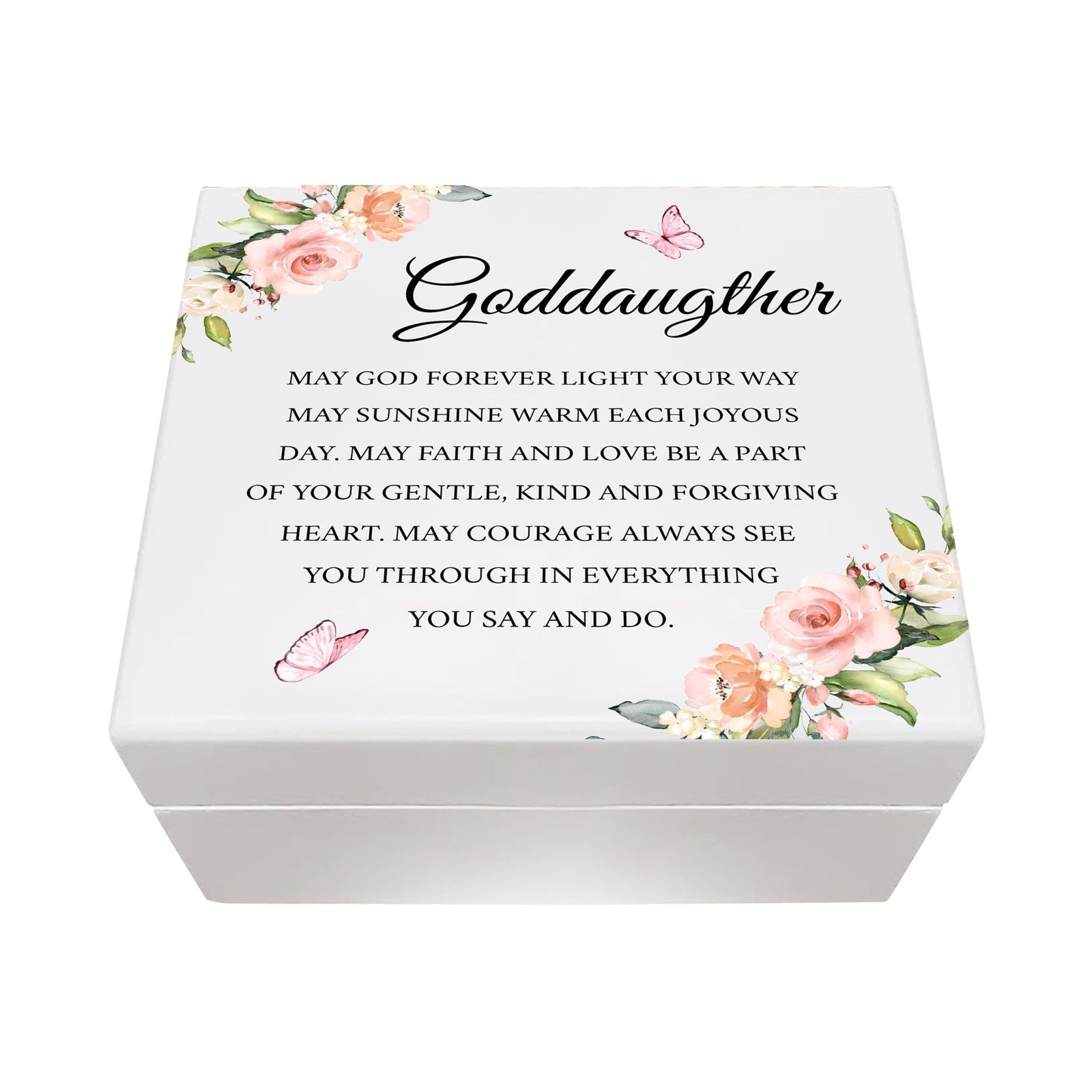 Lifesong Milestones Inspirational Baptism Keepsake Jewelry Box Gift for Goddaughter