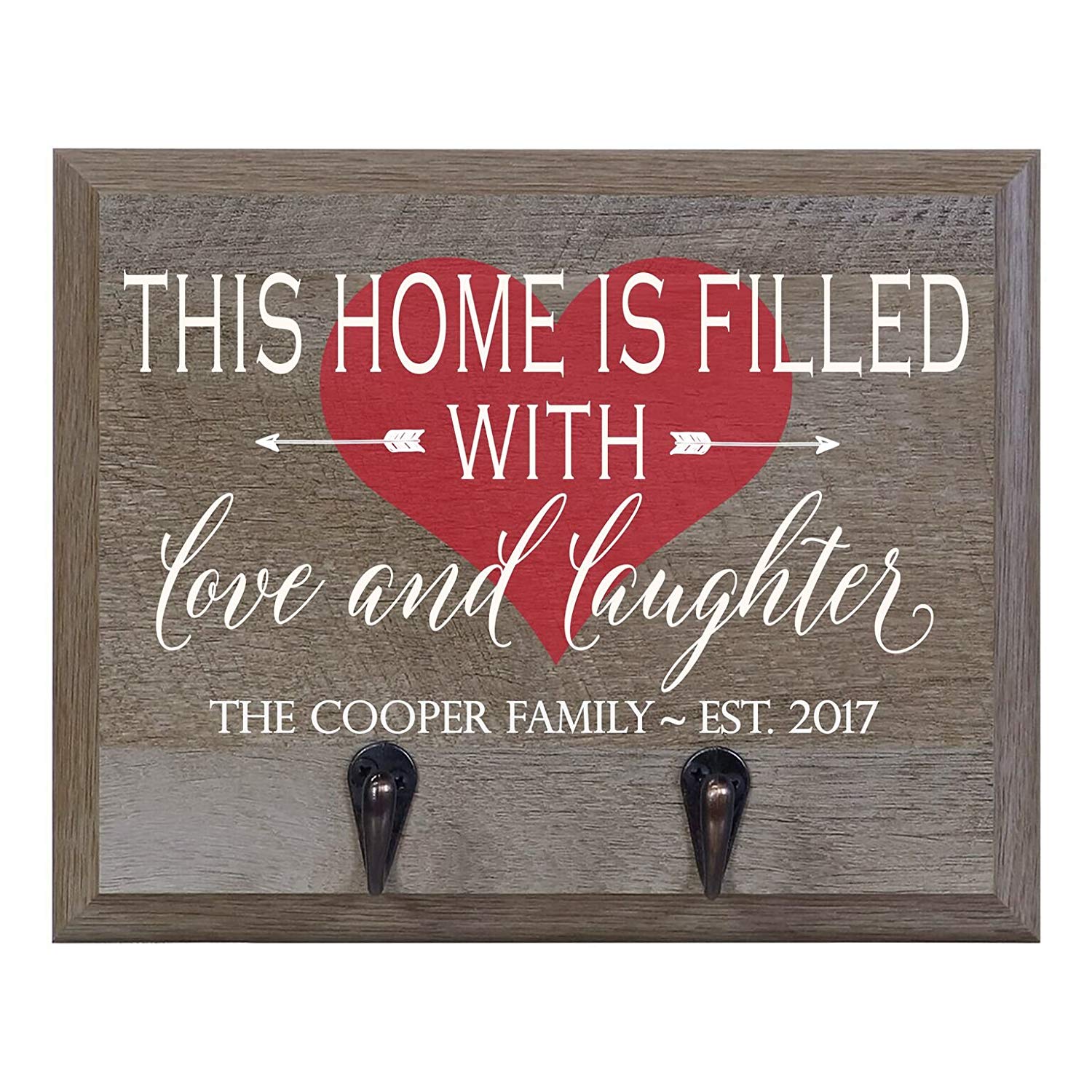 Barn Wood Personalized Coat Rack Wall Sign 15" w x 12" h 4.25" deep - LifeSong Milestones