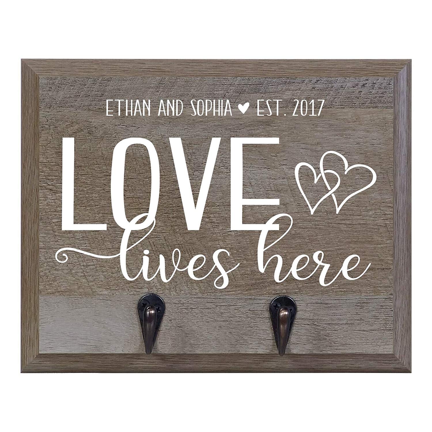 Barn Wood Personalized Coat Rack Wall Sign 15" w x 12" h 4.25" deep - LifeSong Milestones