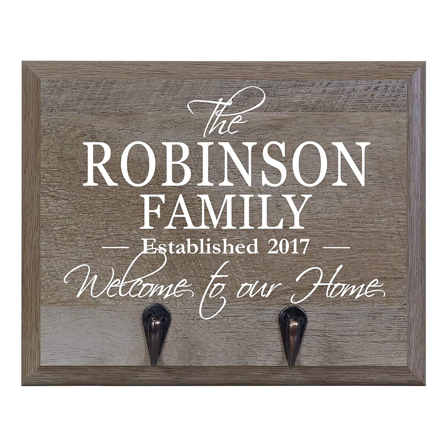 Barn Wood Personalized Coat Rack Wall Sign 15" w x 12" h 4.25" deep - LifeSong Milestones