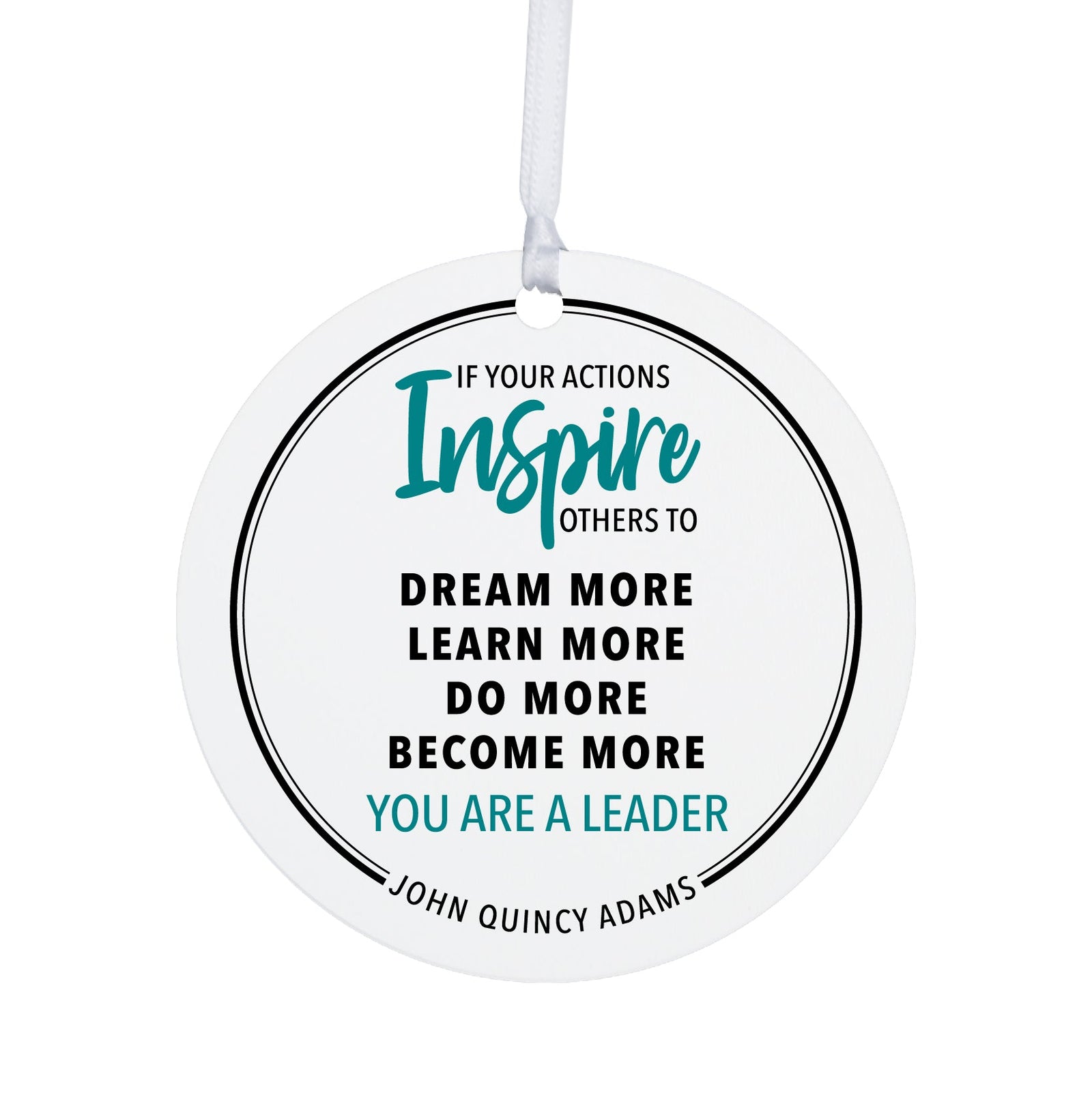 Boss / Leader White Ornament With Inspirational Message Gift Ideas - If Your Actions Inspire Others - LifeSong Milestones