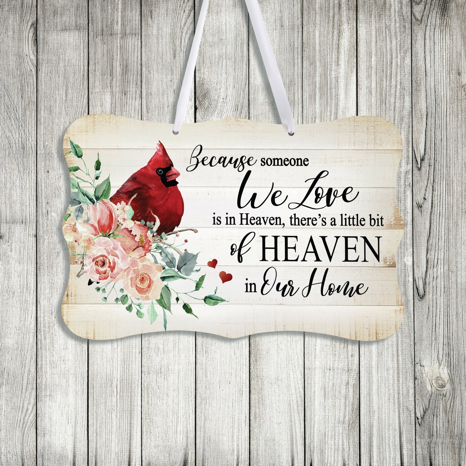 A Lifesong Milestones Memorial Wall Hanging Sign featuring a memorial ribbon sign to commemorate the loss of a loved one.