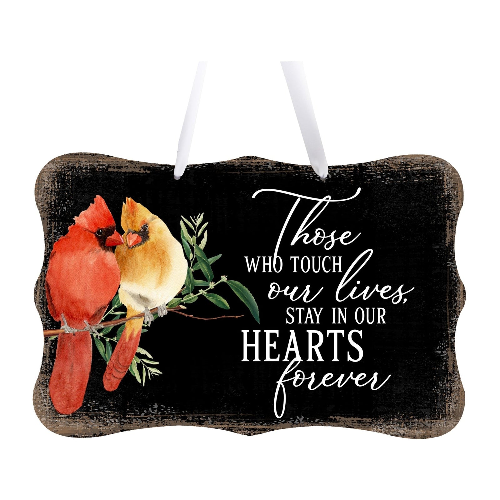 A Lifesong Milestones Memorial Wall Hanging Sign featuring a memorial ribbon sign to commemorate the loss of a loved one.