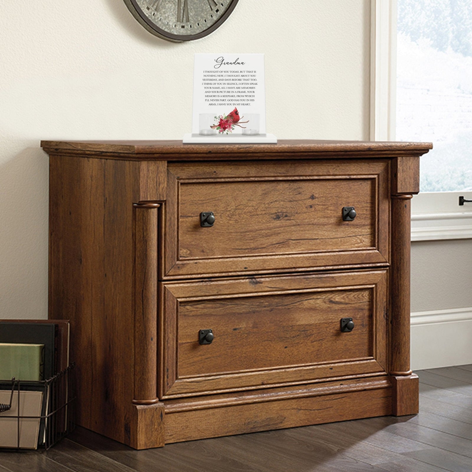 A beautiful display of memory and love, with a candle holder for tealights and votive candles.