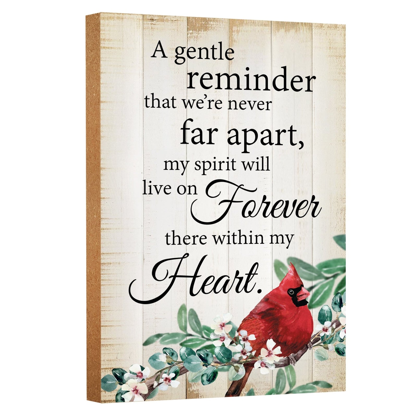Wooden memorial shelf decor and tabletop signs, thoughtful memorial gifts for those grieving the loss of a loved one.