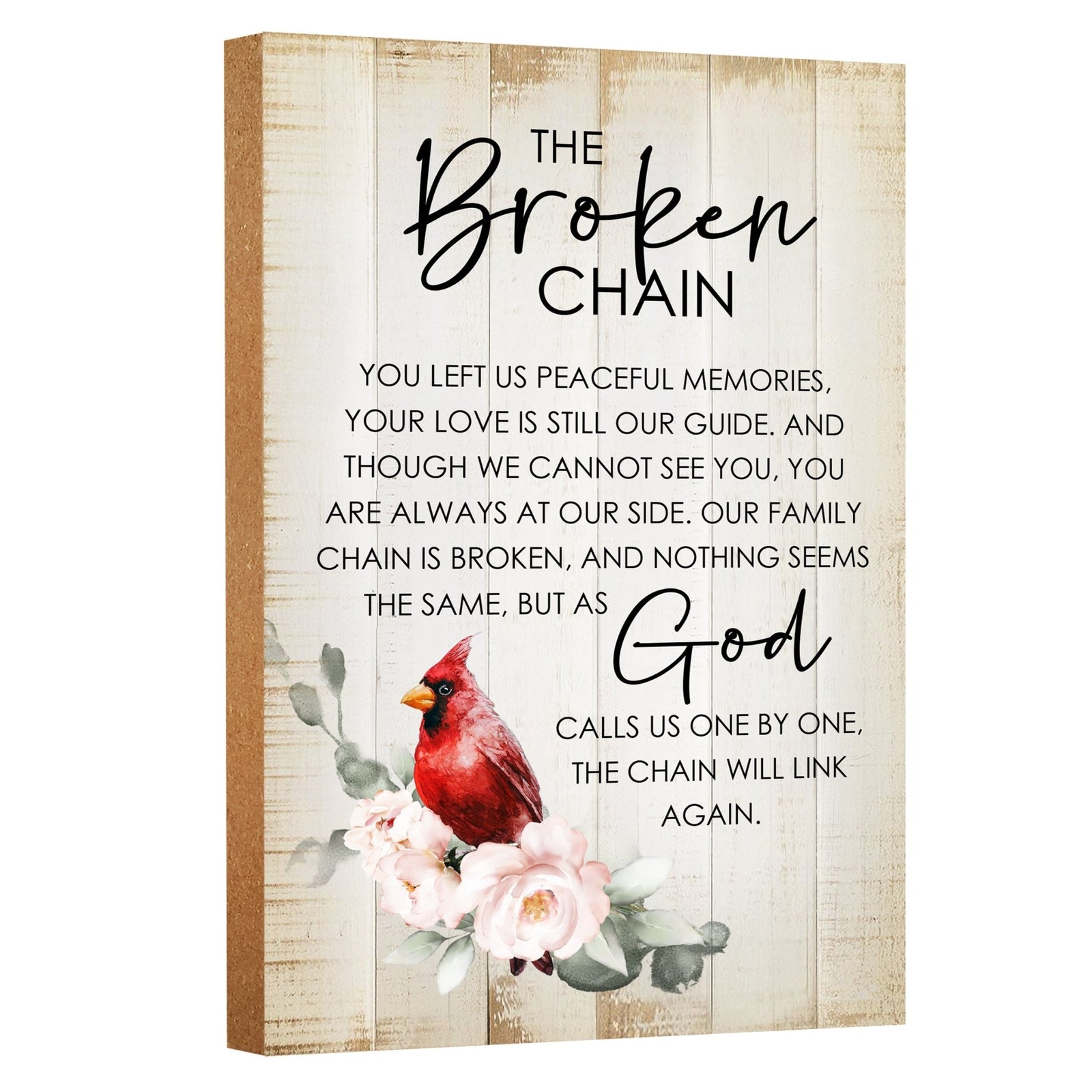Wooden memorial shelf decor and tabletop memorial decorations to cherish the memory of a loved one.