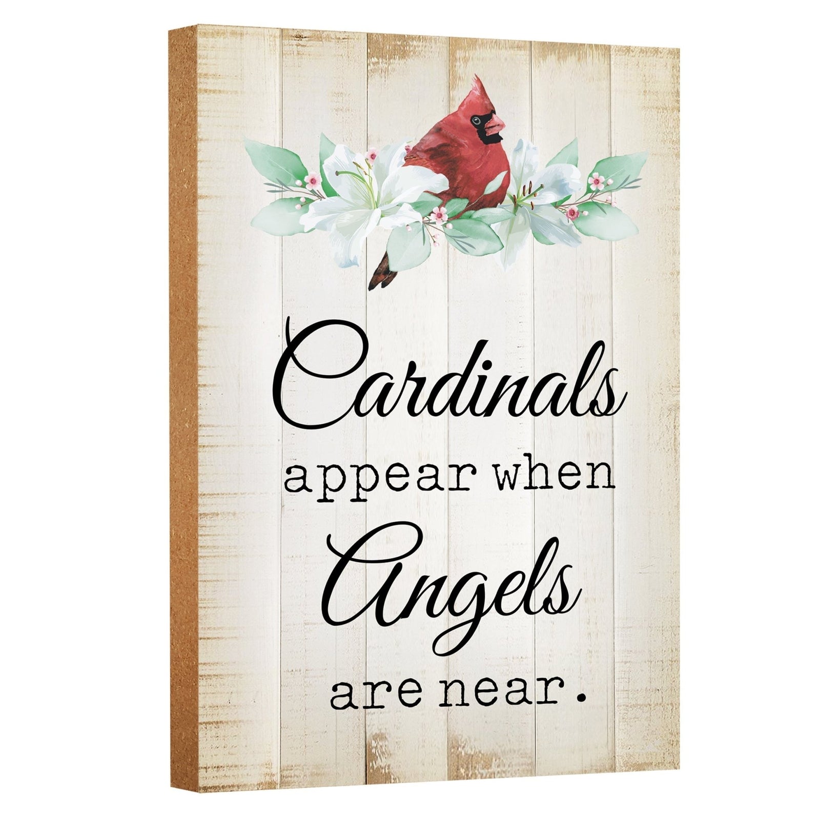 Wooden memorial shelf decor and tabletop memorial decorations to cherish the memory of a loved one.