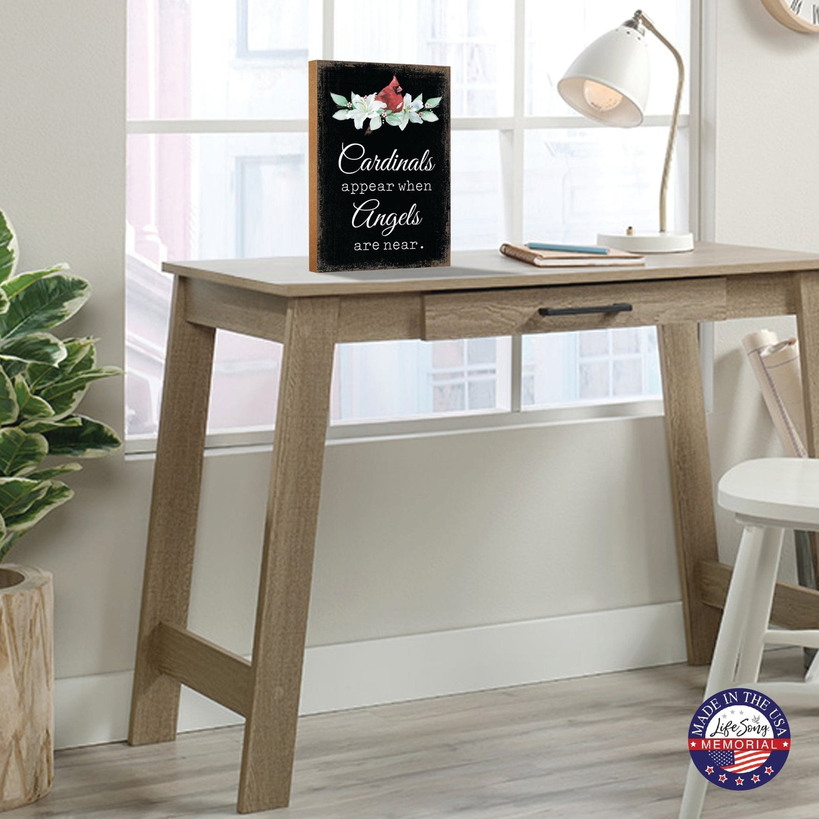 Wooden memorial shelf decor and tabletop signs, thoughtful memorial gifts for those grieving the loss of a loved one.