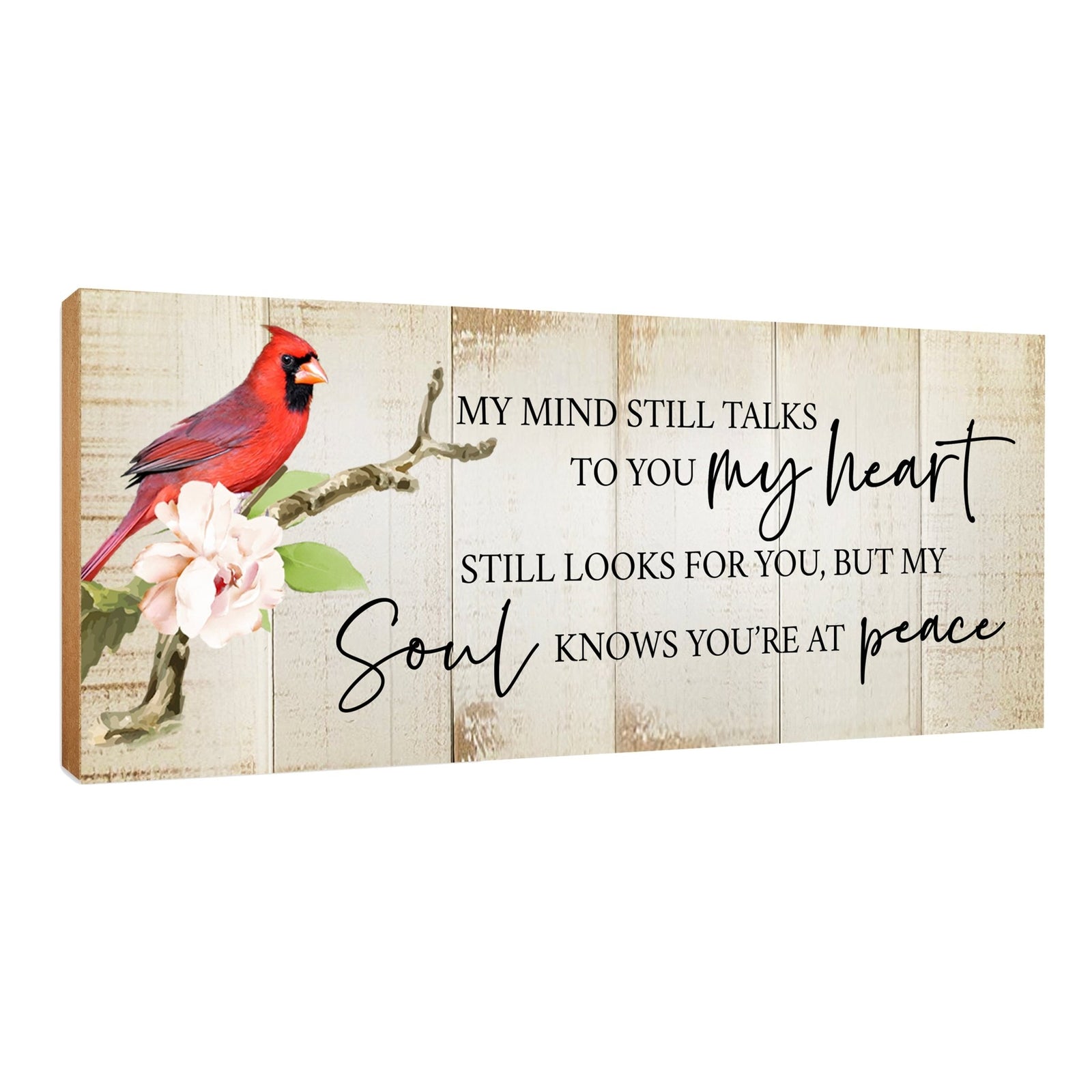 Cardinal Memorial Shelf Décor and Tabletop Signs Sympathy Gift - LifeSong Milestones