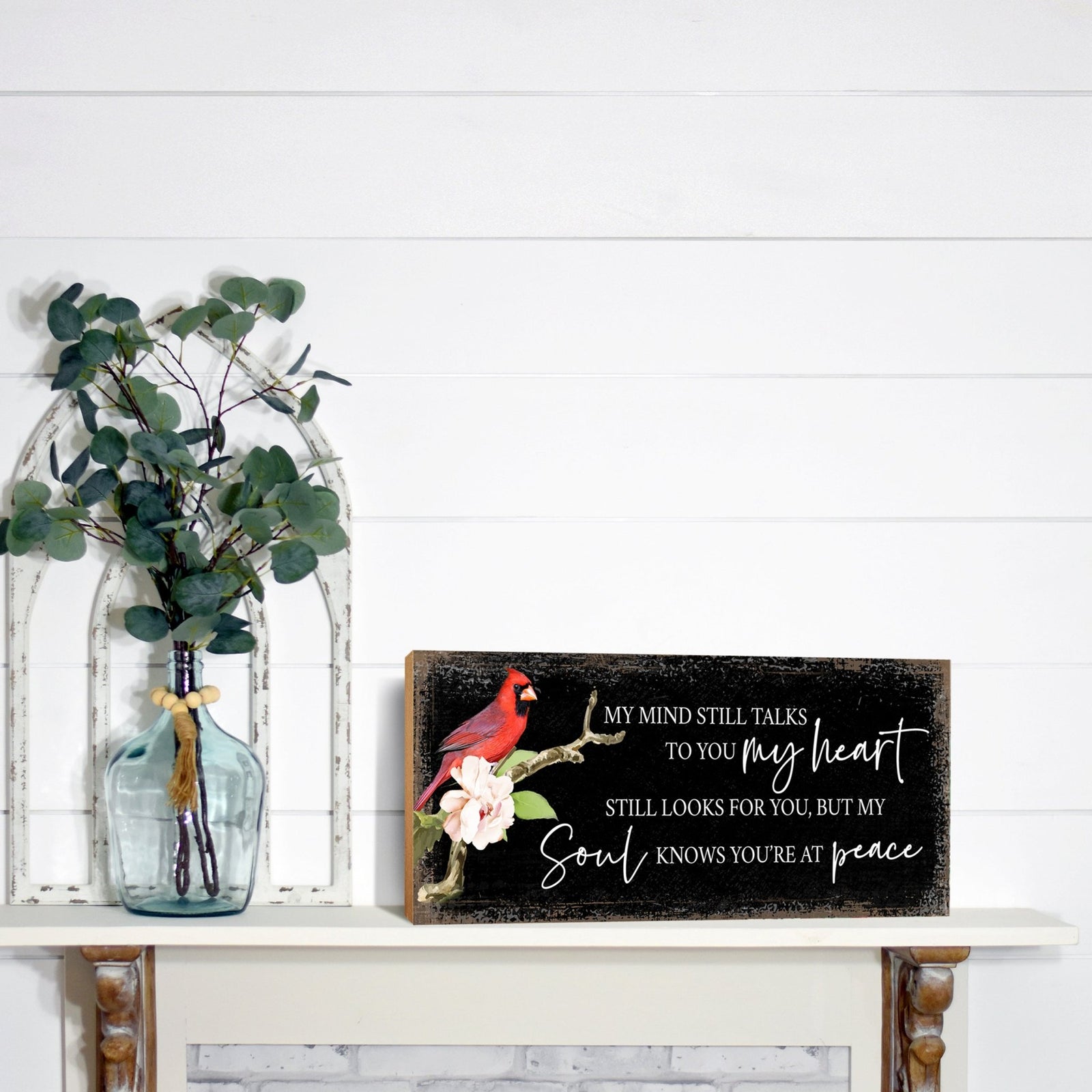 Cardinal Memorial Shelf Décor and Tabletop Signs Sympathy Gift - LifeSong Milestones