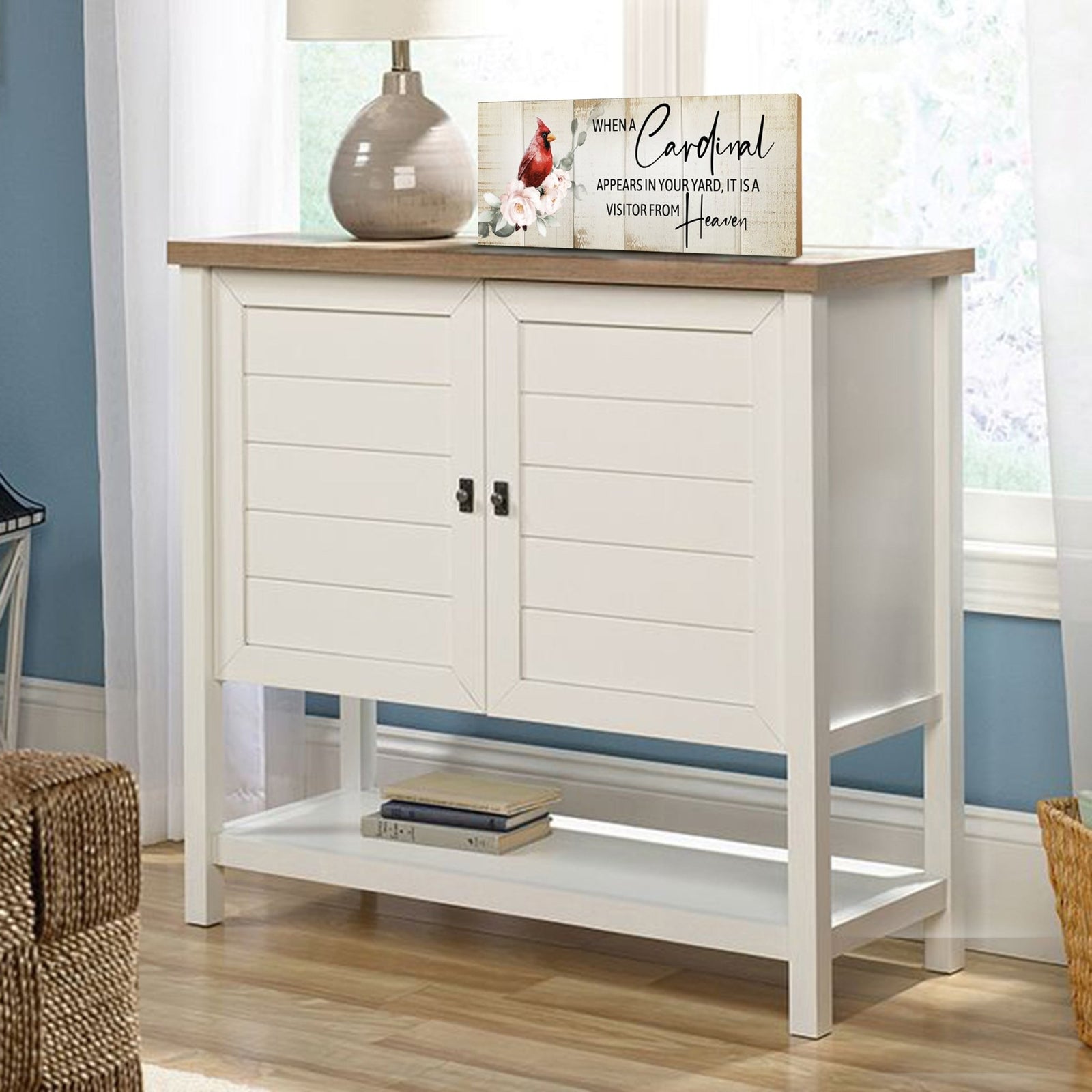 Cardinal Memorial Shelf Décor and Tabletop Signs Sympathy Gift - LifeSong Milestones