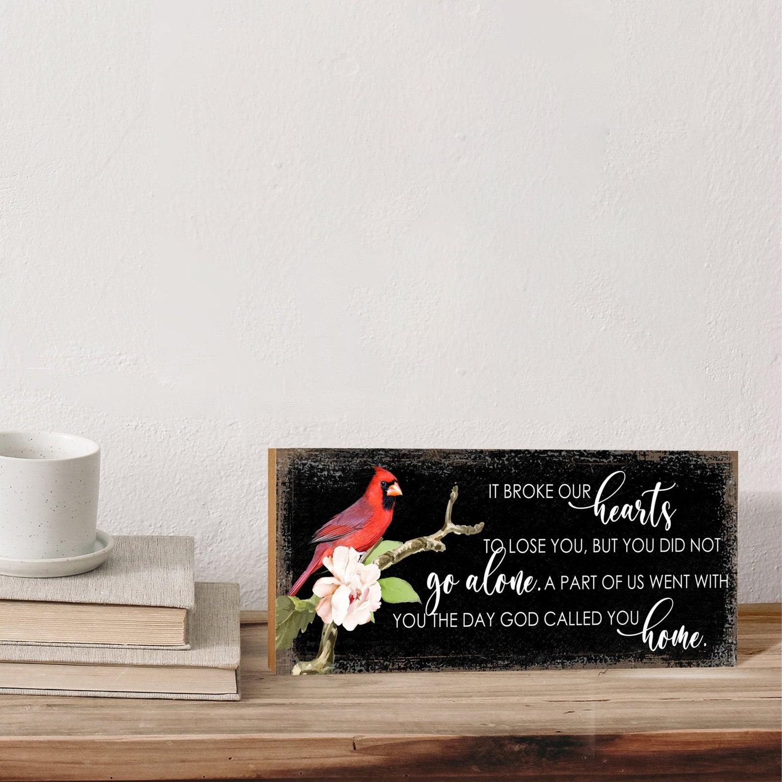 Cardinal Memorial Shelf Décor and Tabletop Signs Sympathy Gift - LifeSong Milestones