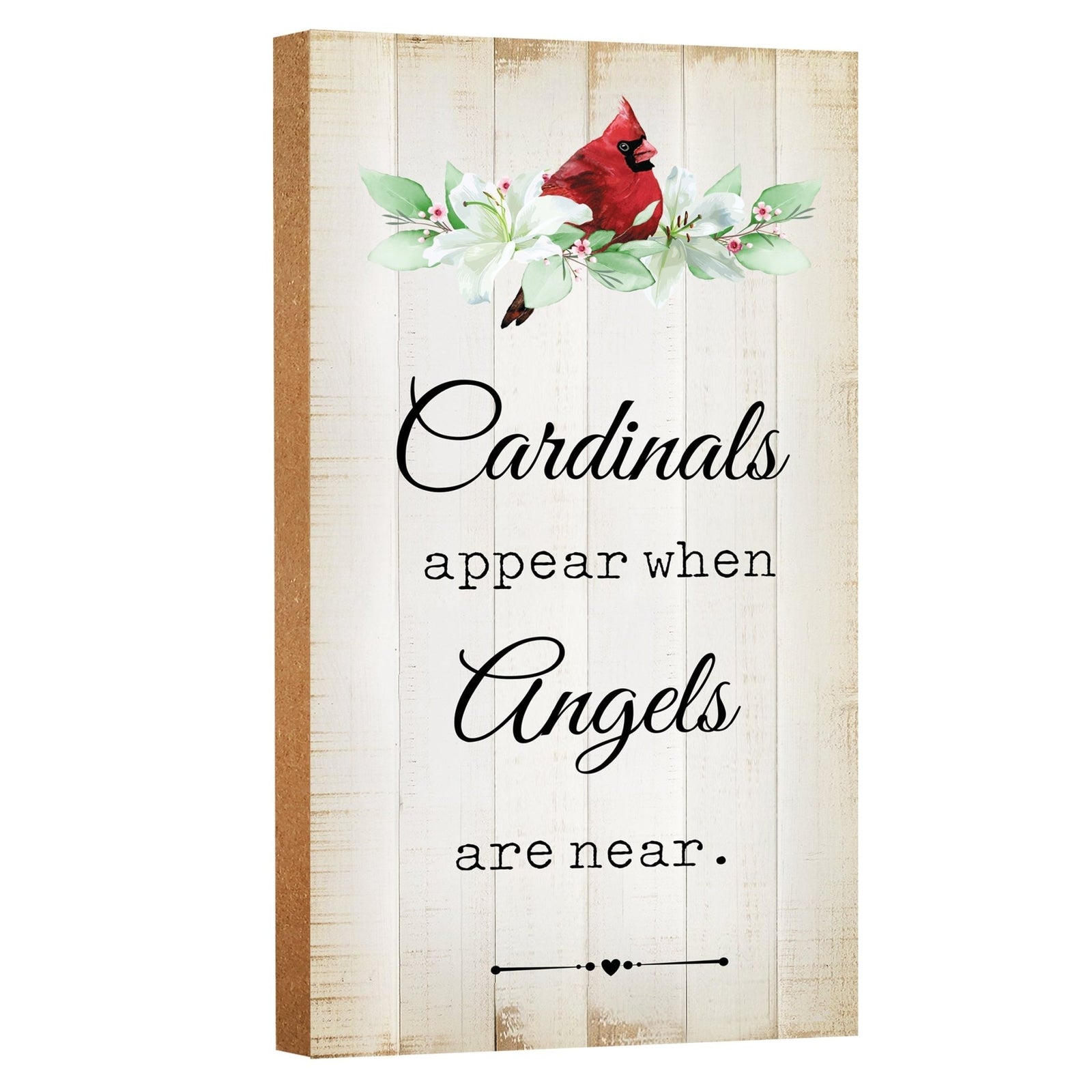 A wooden memorial wall plaque with a heartfelt design.