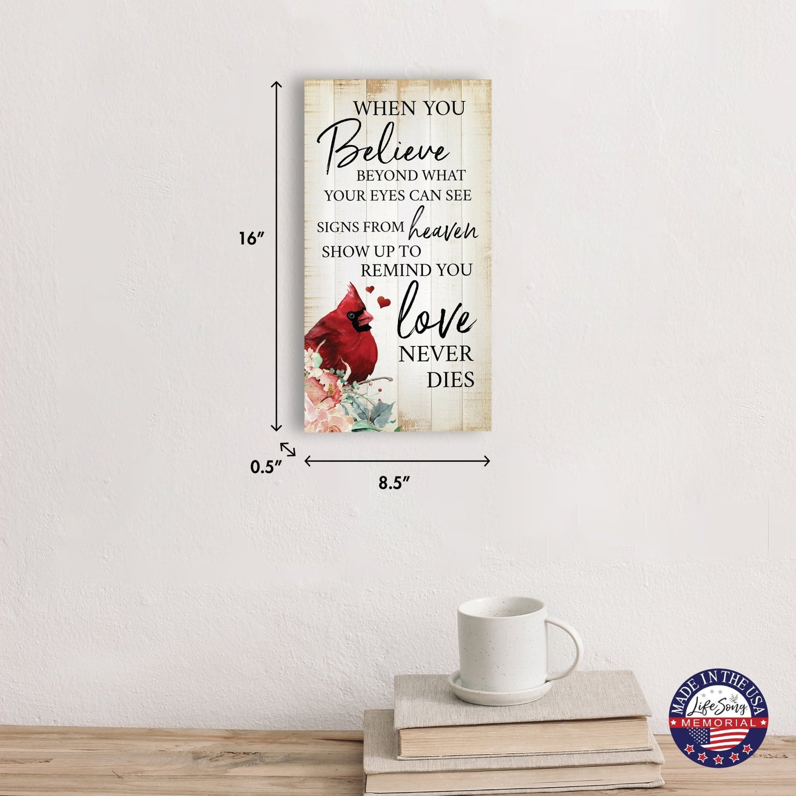 Cardinal Memorial Wall Plaque for Home Decorations - LifeSong Milestones