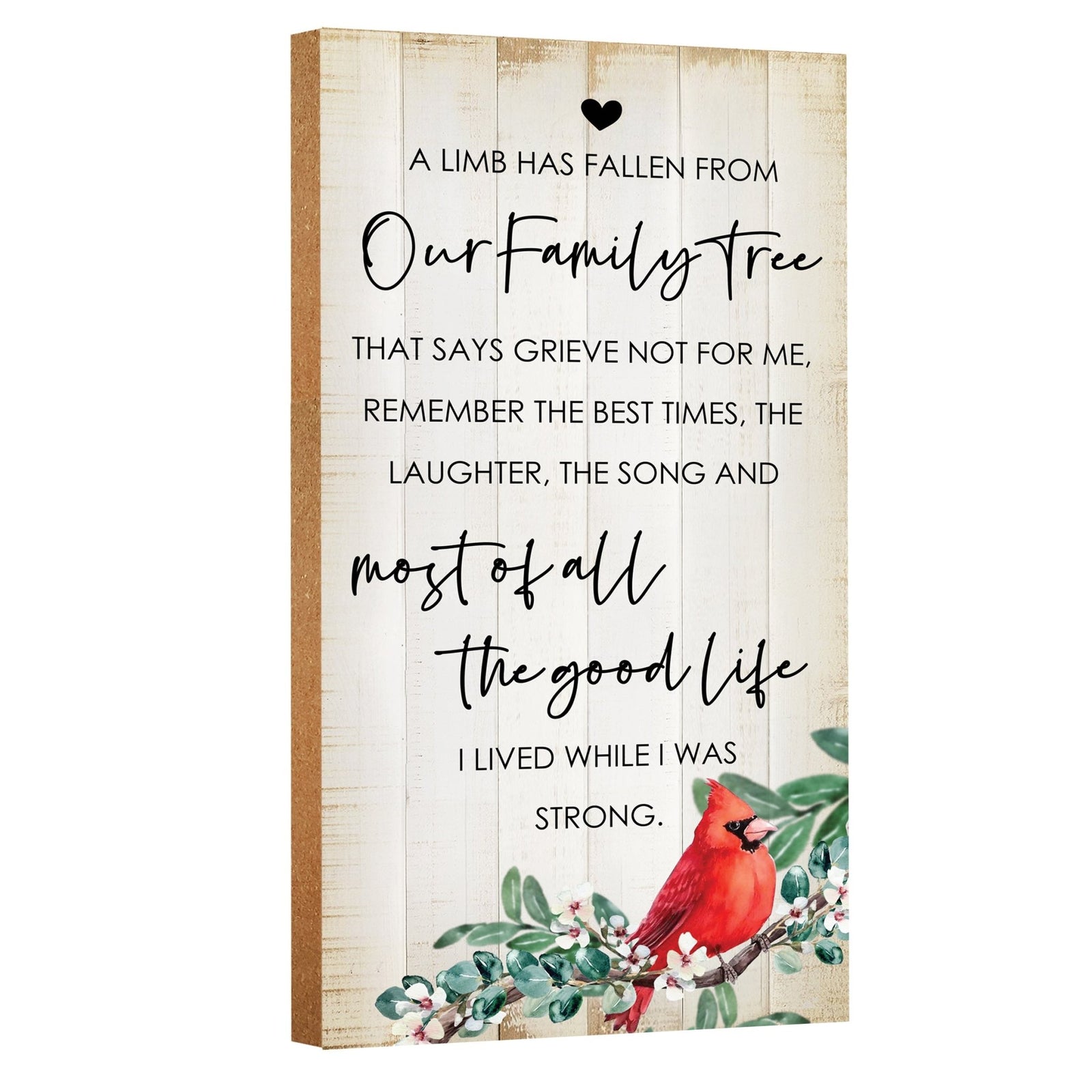 Memorial gifts for the loss of a loved one: A meaningful wooden plaque with a cardinal motif.