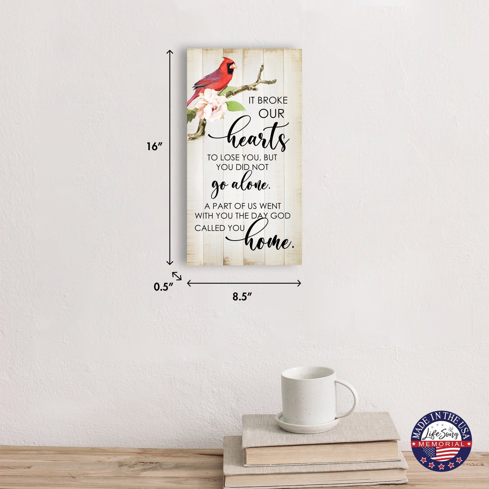 Cardinal Memorial Wall Plaque for Home Decorations - LifeSong Milestones