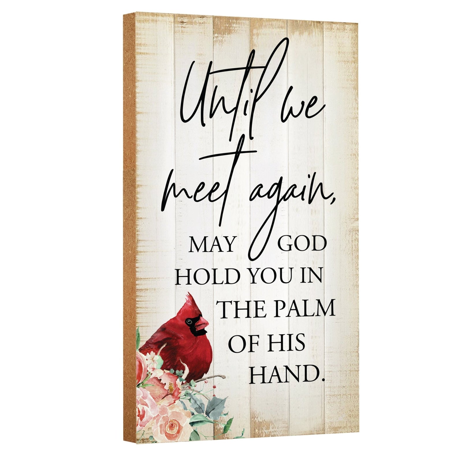 Memorial gifts for the loss of a loved one: A meaningful wooden plaque with a cardinal motif.