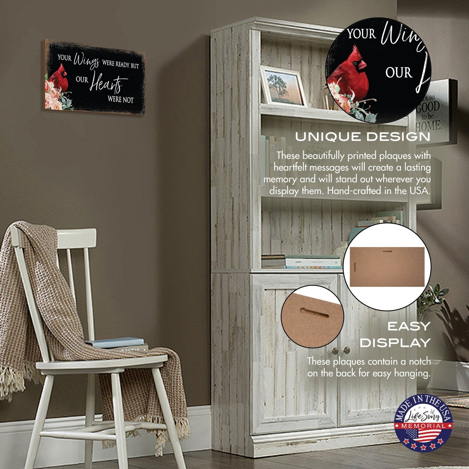 Cardinal Memorial Wall Plaque for Home Decorations - LifeSong Milestones