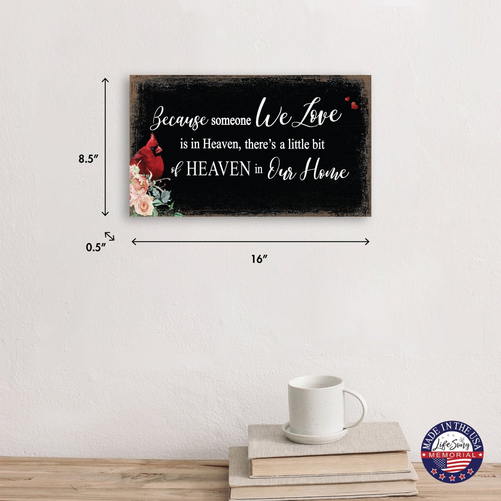 Cardinal Memorial Wall Plaque for Home Decorations - LifeSong Milestones